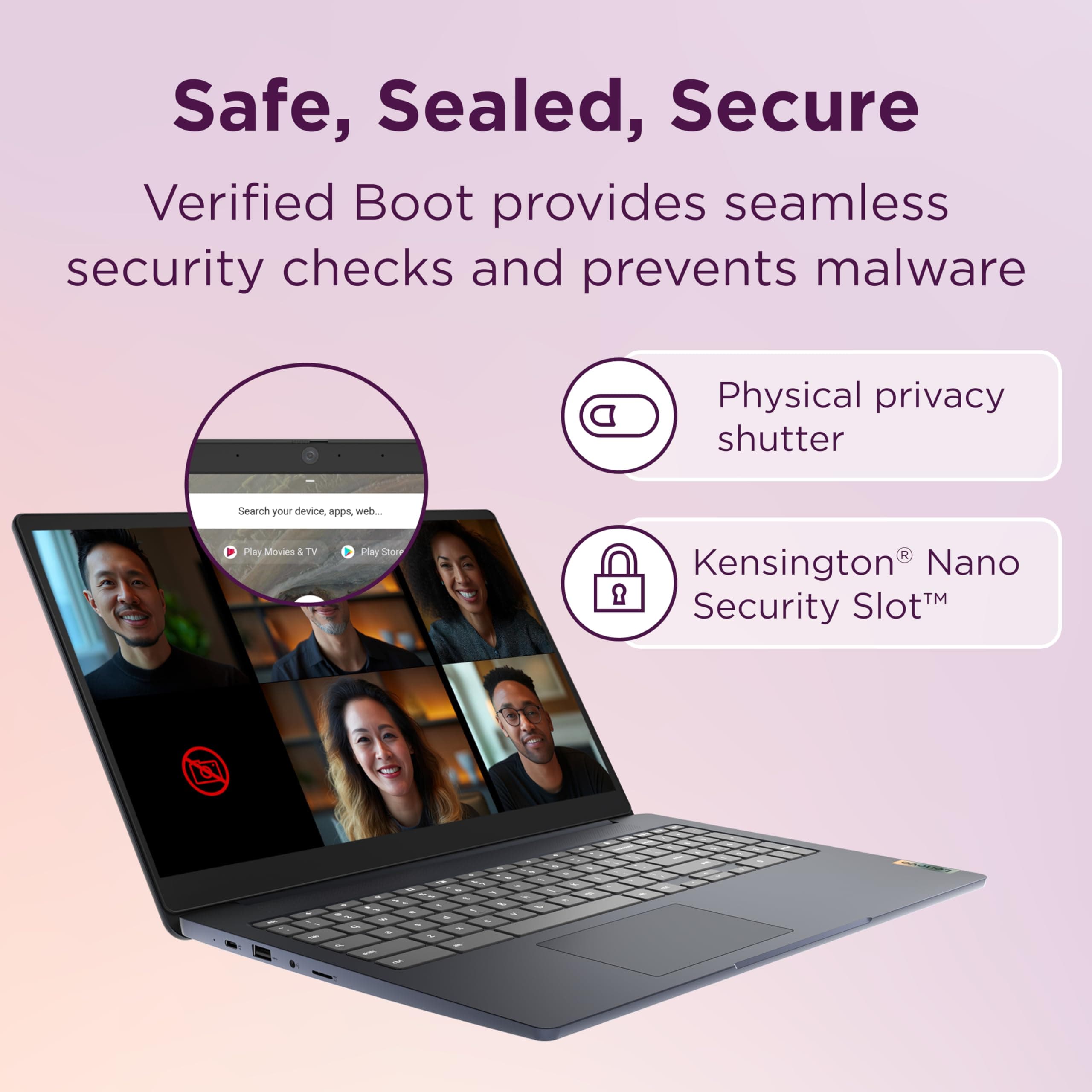 Lenovo IdeaPad 3i Chromebook, 15.6” FHD Display, Intel Celeron N4500, 8GB RAM, 64GB eMMC, 1920x1080 px, 720p Camera, Chrome OS, Abyss Blue, view 5