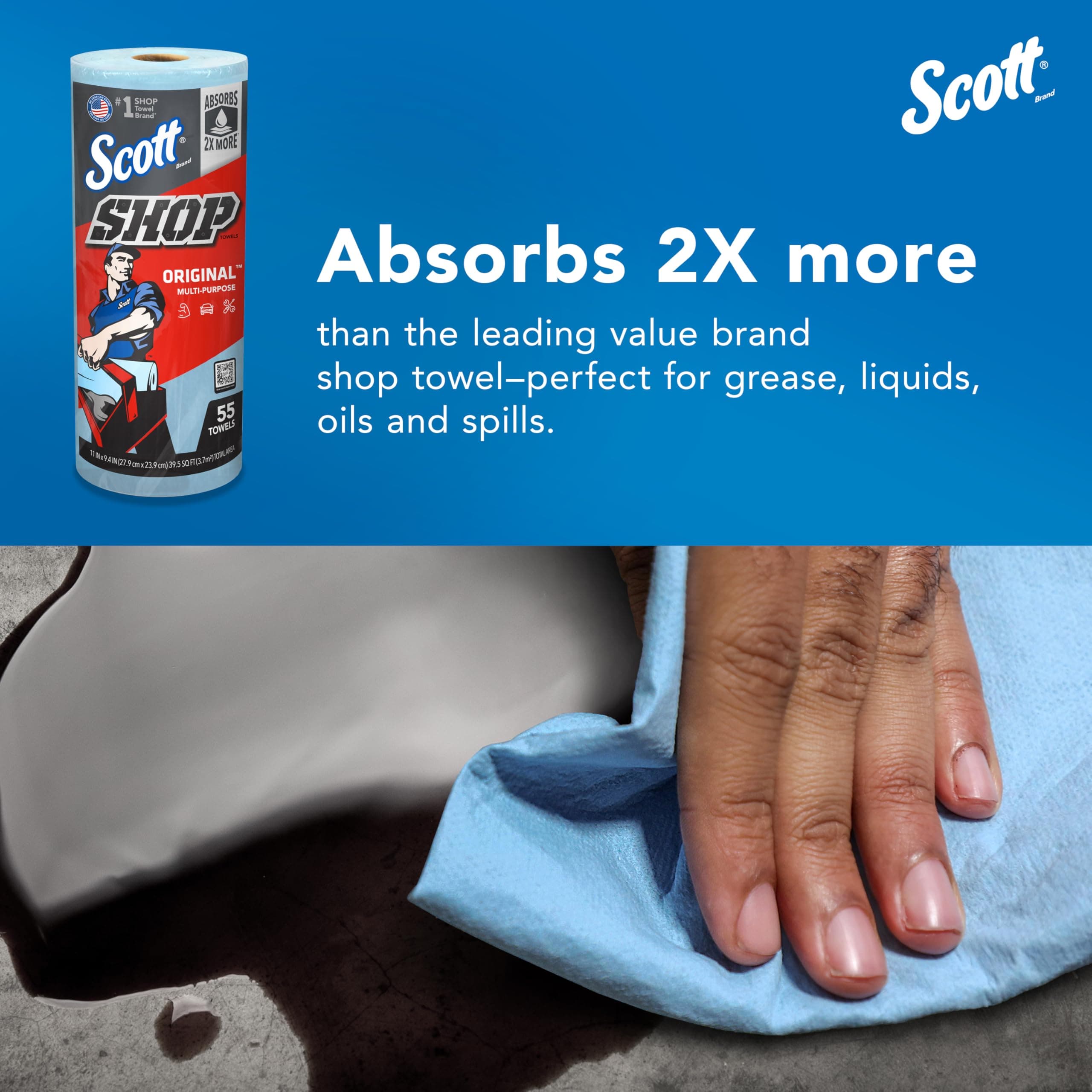 Scott Shop Towels Original, 55 Towels/Roll, 12 Rolls/Case, view 3