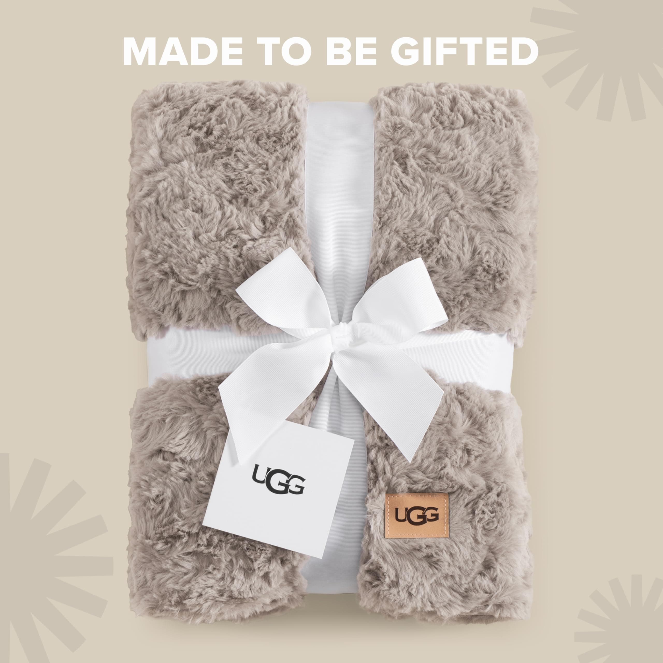 UGG Adalee Throw Blanket for Bed, Faux Fur Blanket, 50" x 70", Brown, view 5