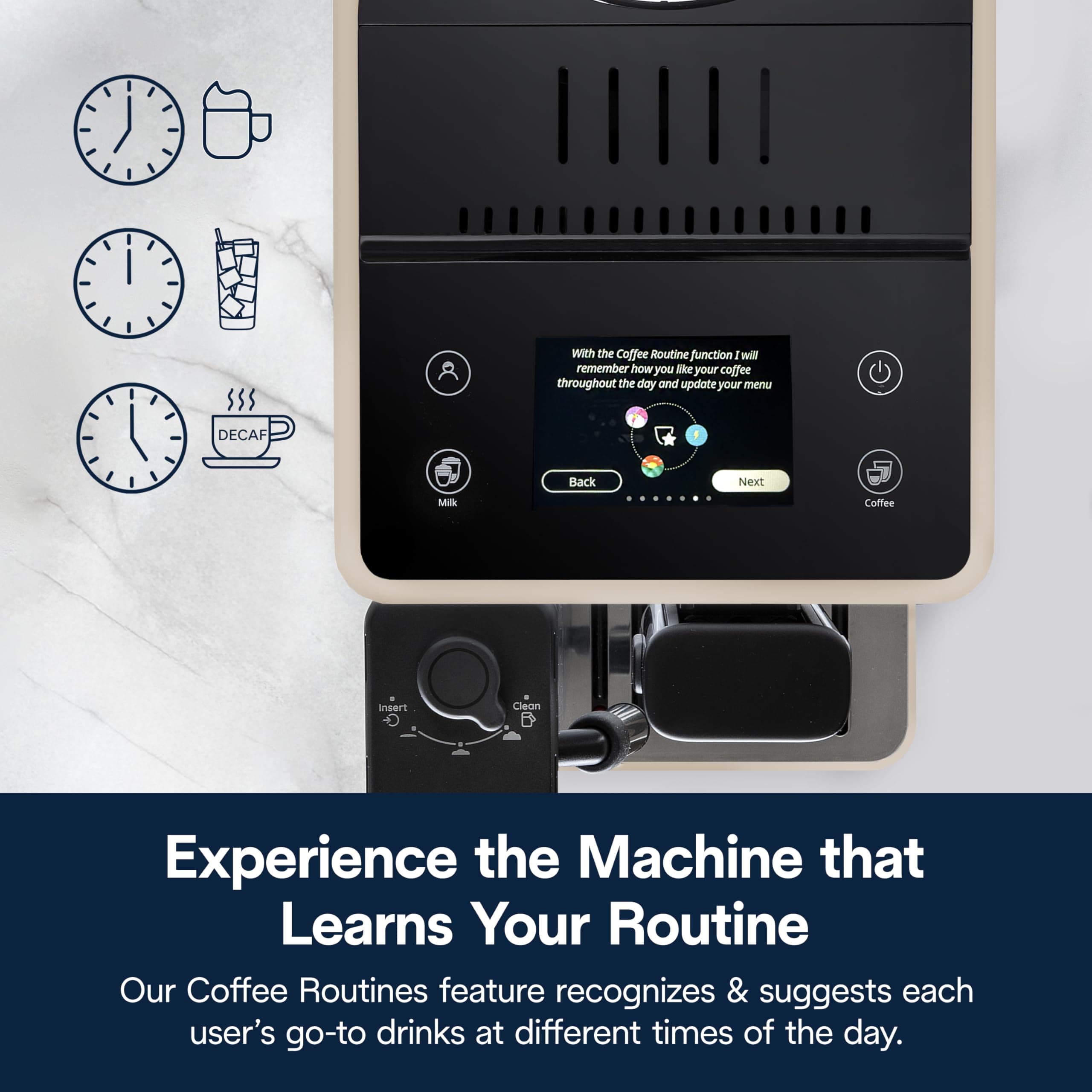 De'Longhi Rivelia Automatic Espresso Machine, Grinder, Milk Frother, Beige, view 11
