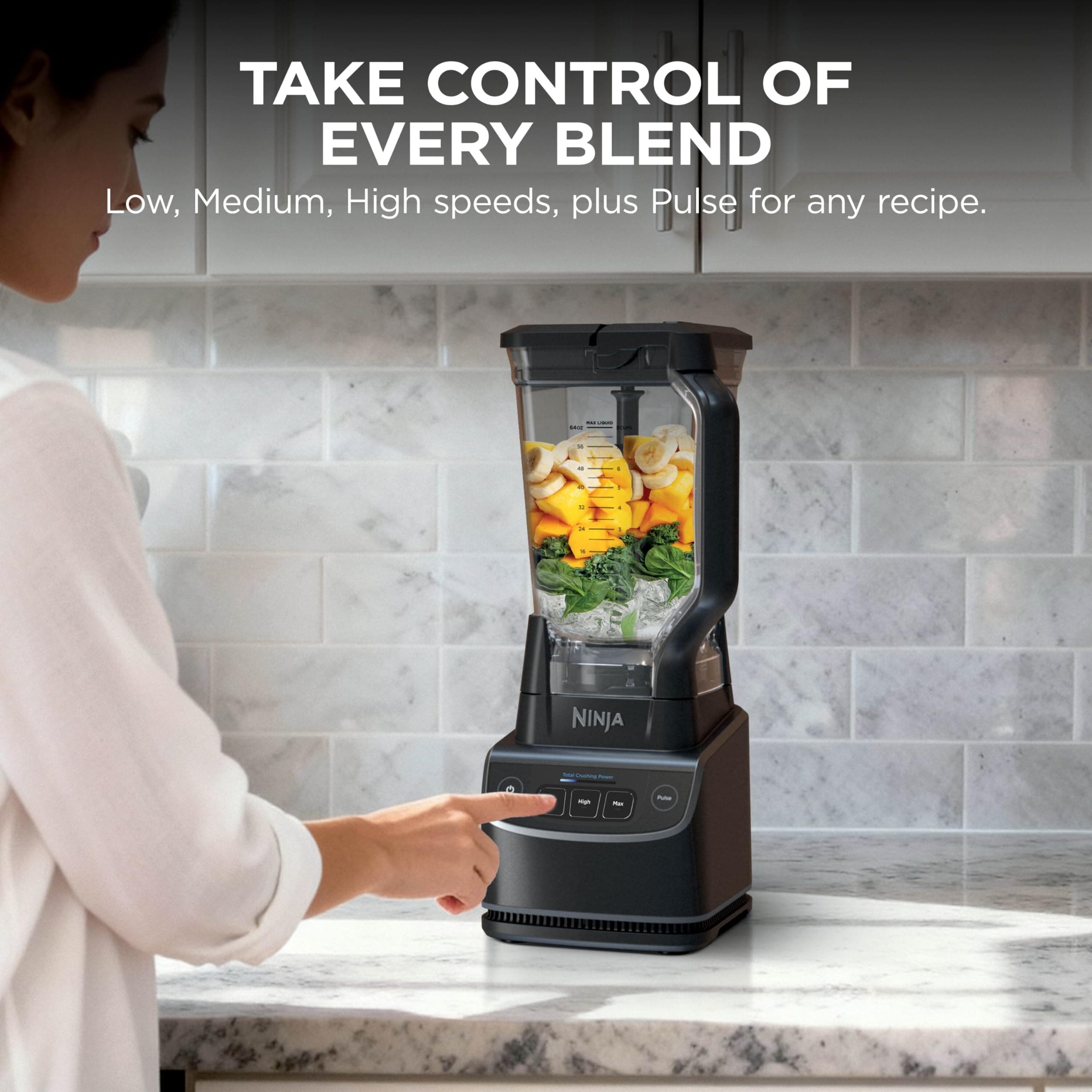 Ninja UltraCrush Jug Blender, Make Smoothies, Dips, Sauces, Black BP201UK, view 6