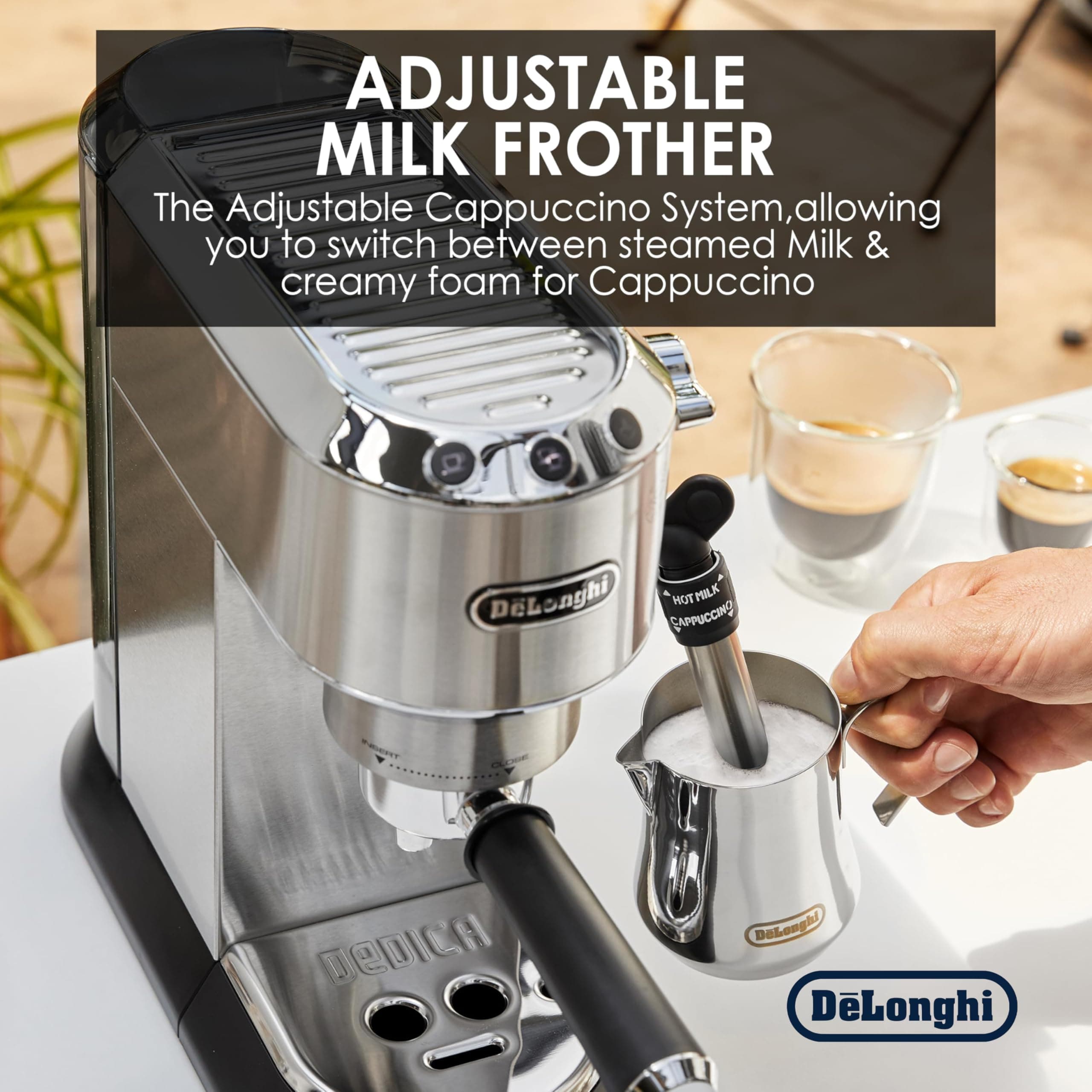 De'Longhi EC685M Dedica Deluxe Automatic Espresso Machine,35 oz, 1, Metallic, view 6