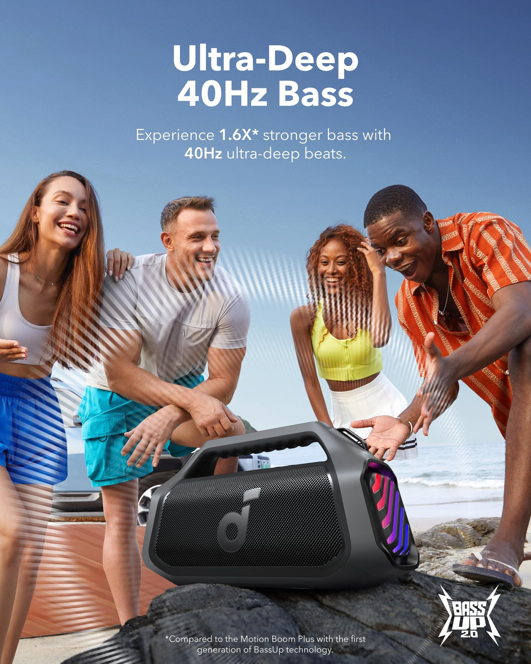 Soundcore Boom 2 Plus Portable Bluetooth Speaker by Anker, 140W, IPX7, view 2