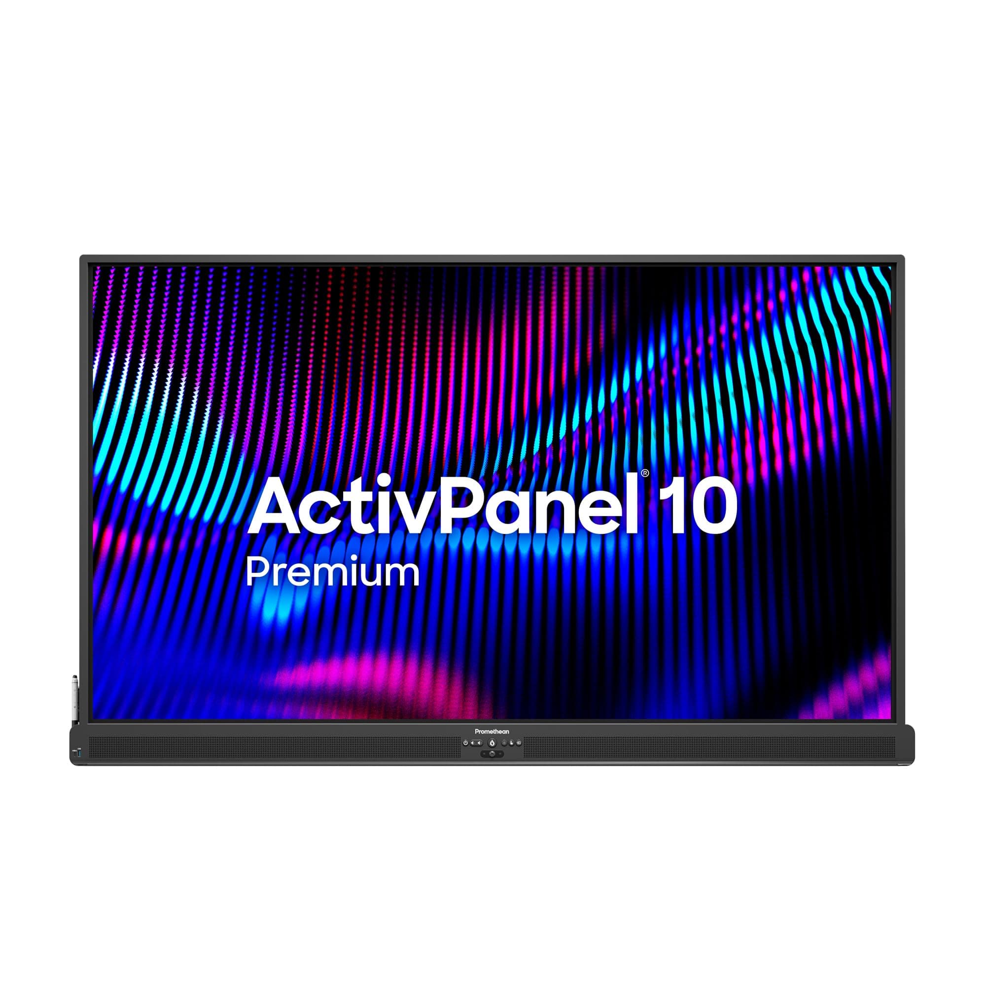 Promethean ActivPanel 10 Premium 65" High Specification Digital Whiteboard for Office or Classroom, 4K UHD, OS Flexible Device, Panel Included, 3 Year Onsite Support