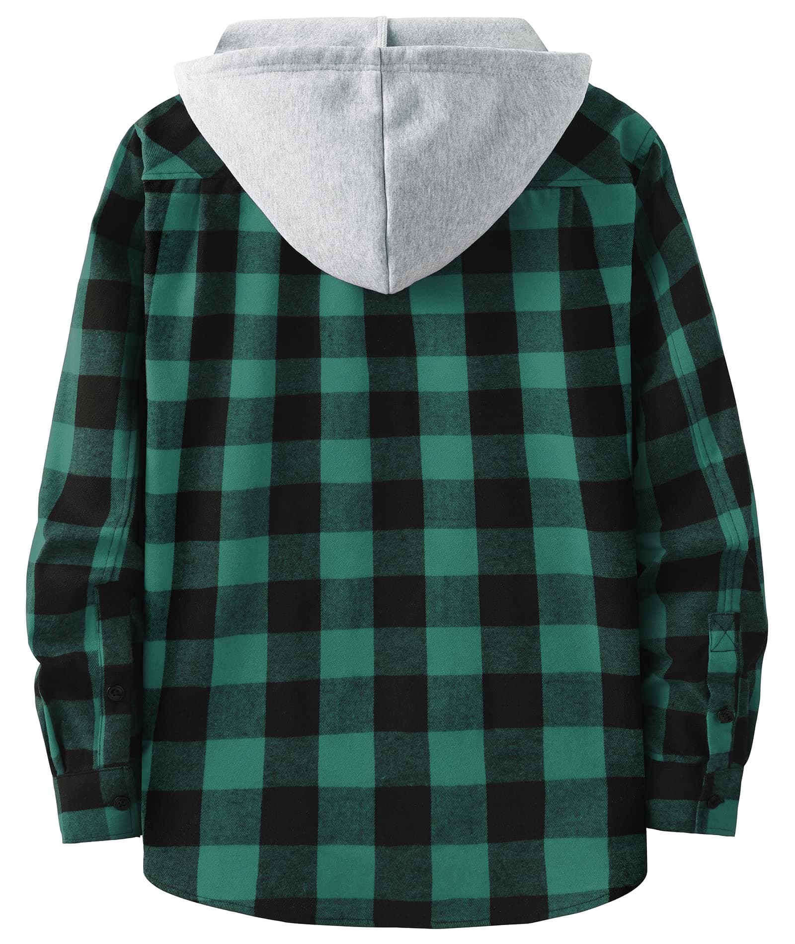ZITY 3 Pack Men's Flannel Hoodie Shirts Long Sleeve Button Down Plaid Shirt, view 2