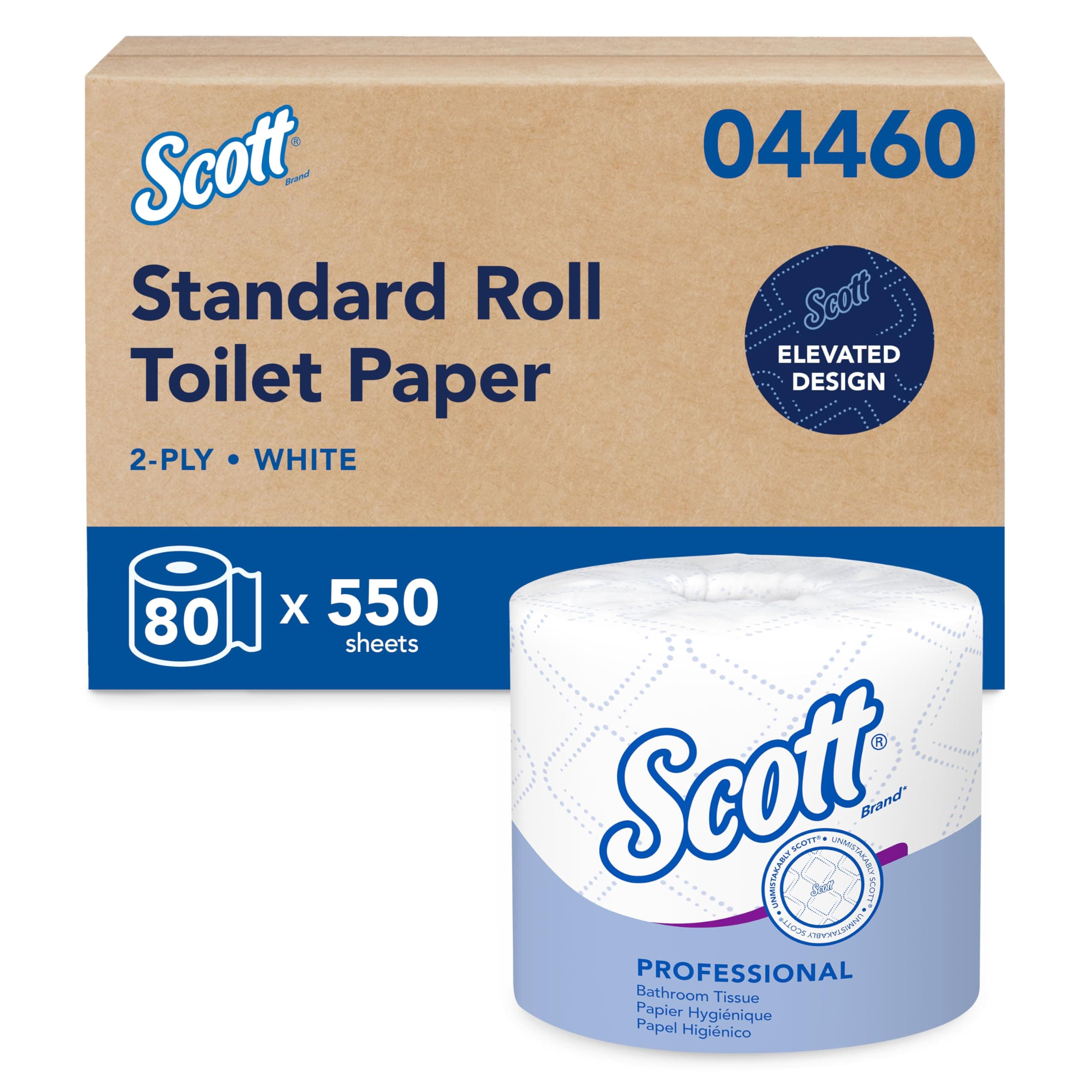 Scott Professional Standard Roll Toilet Paper, Bulk, 80 Rolls (04460)