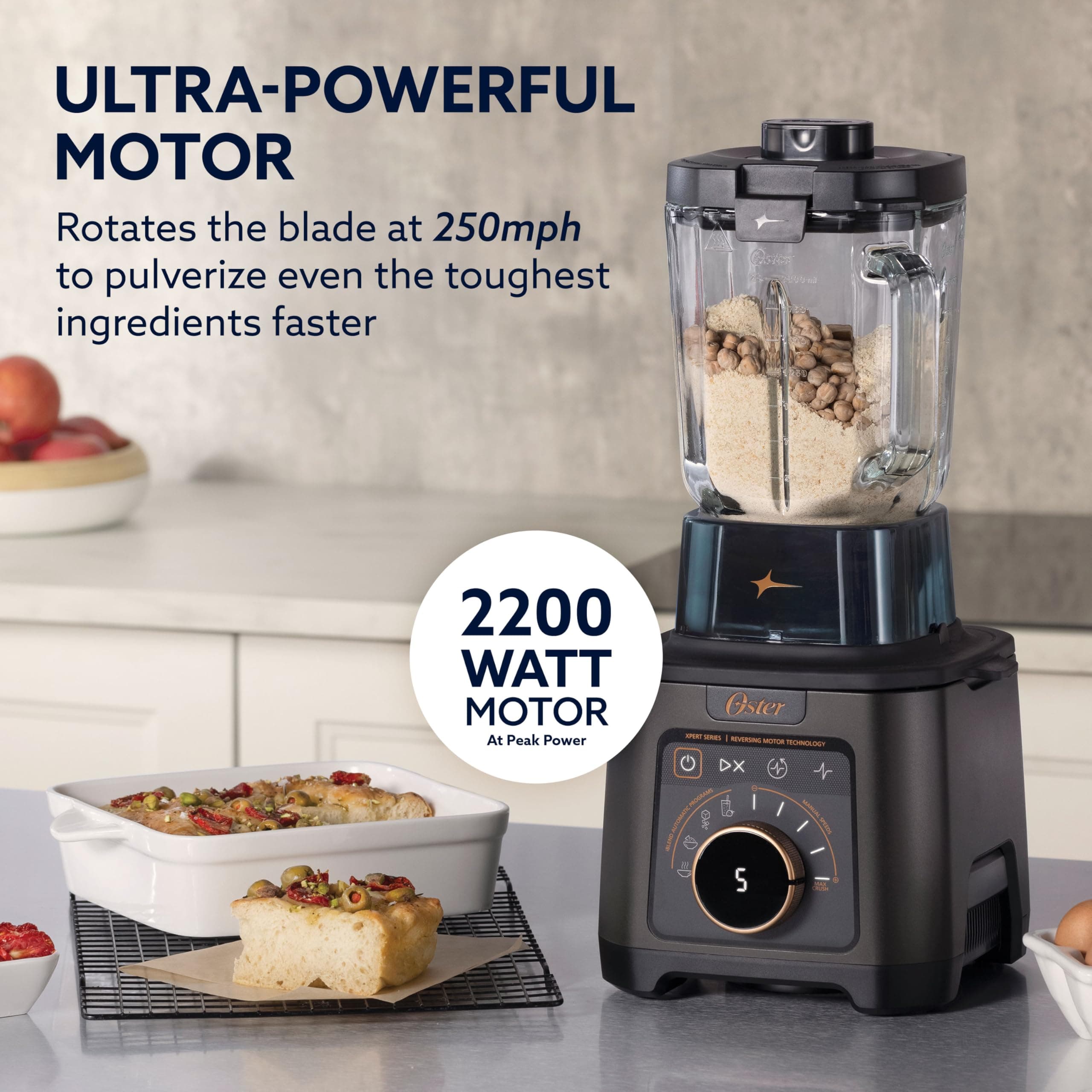Titan Performance Blender for Smoothies, Salsa, and Soups, 84oz Glass Jar, 4 iBlend Preset Functions, 5 Manual Speeds, 2200-Watts, Reversible Motor Technology, Self-Cleaning Appliance, view 3