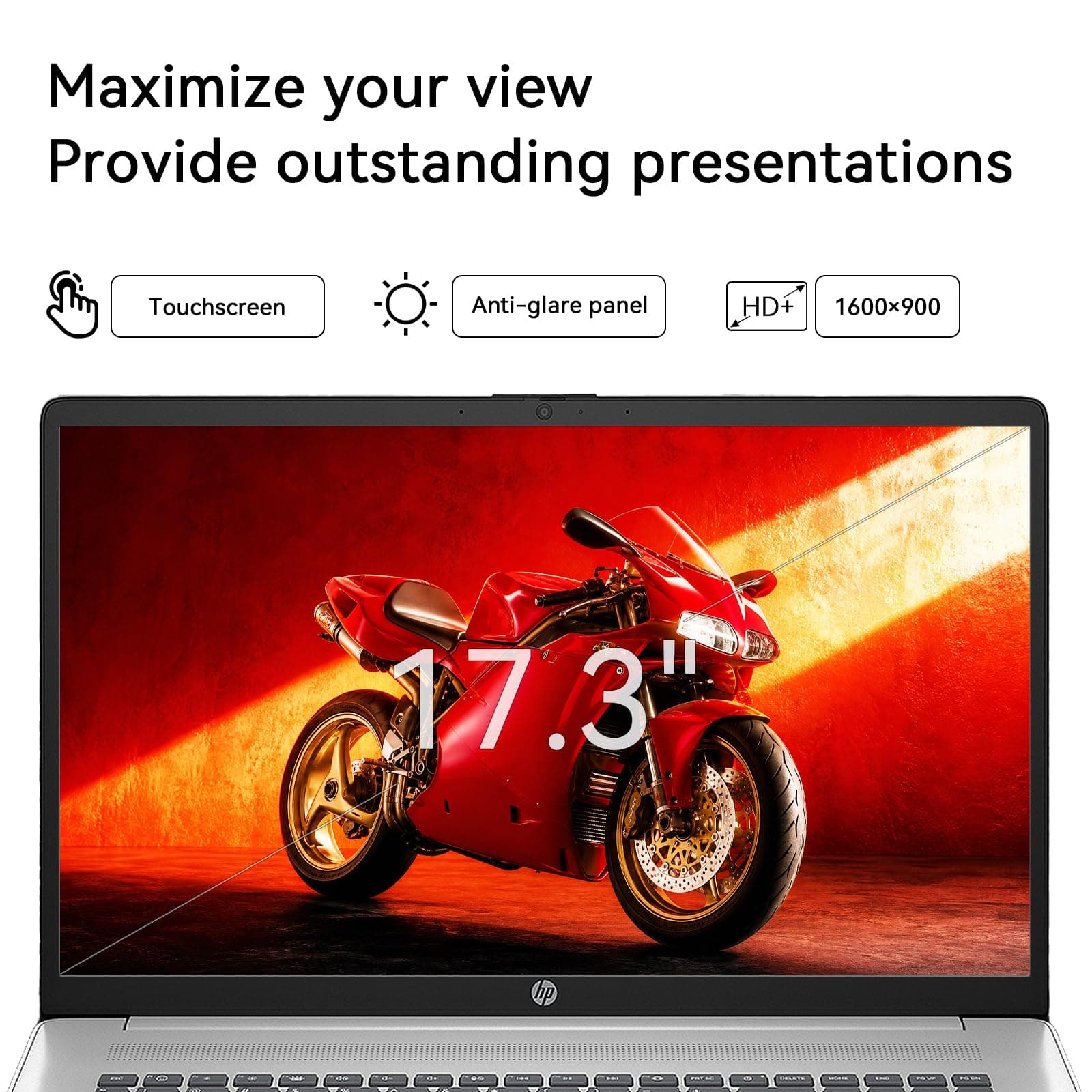 HP 17 Inch Laptop Touchscreen Computer, 17.3 HD+ Business Laptop AI PC, Intel Core 5(10-Core, Beat i7-1355U), 32GB RAM 1TB SSD, Windows 11 Pro, Backlit Keyboard, USB-C(Displayport)&HDMI, view 5