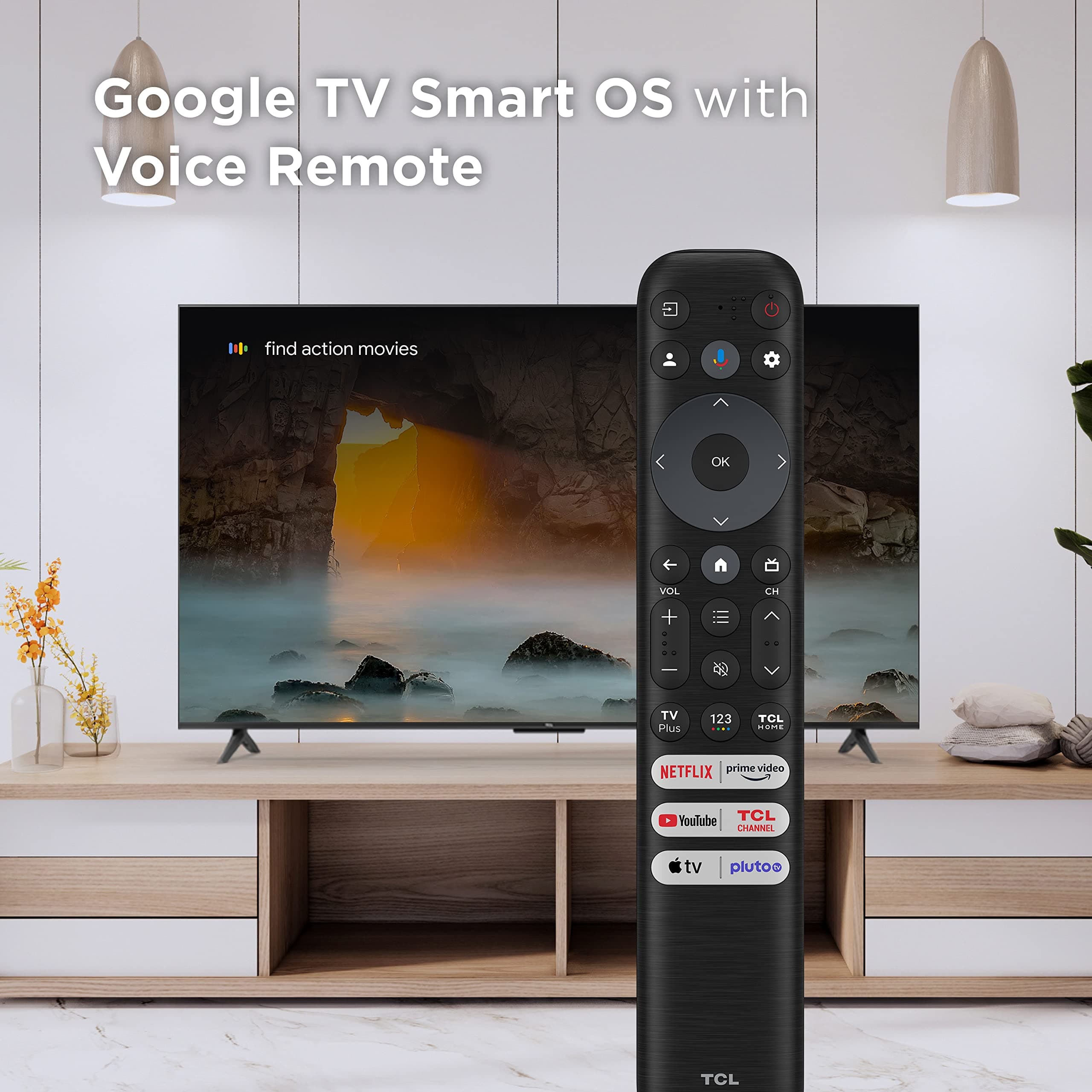 TCL 50-Inch Class S4 4K LED Smart TV with Google (50S450G, 2023 Model), Dolby Vision, HDR Pro, Atmos, Assistant Built-in Voice Remote, Works Alexa, Streaming UHD Television, view 9