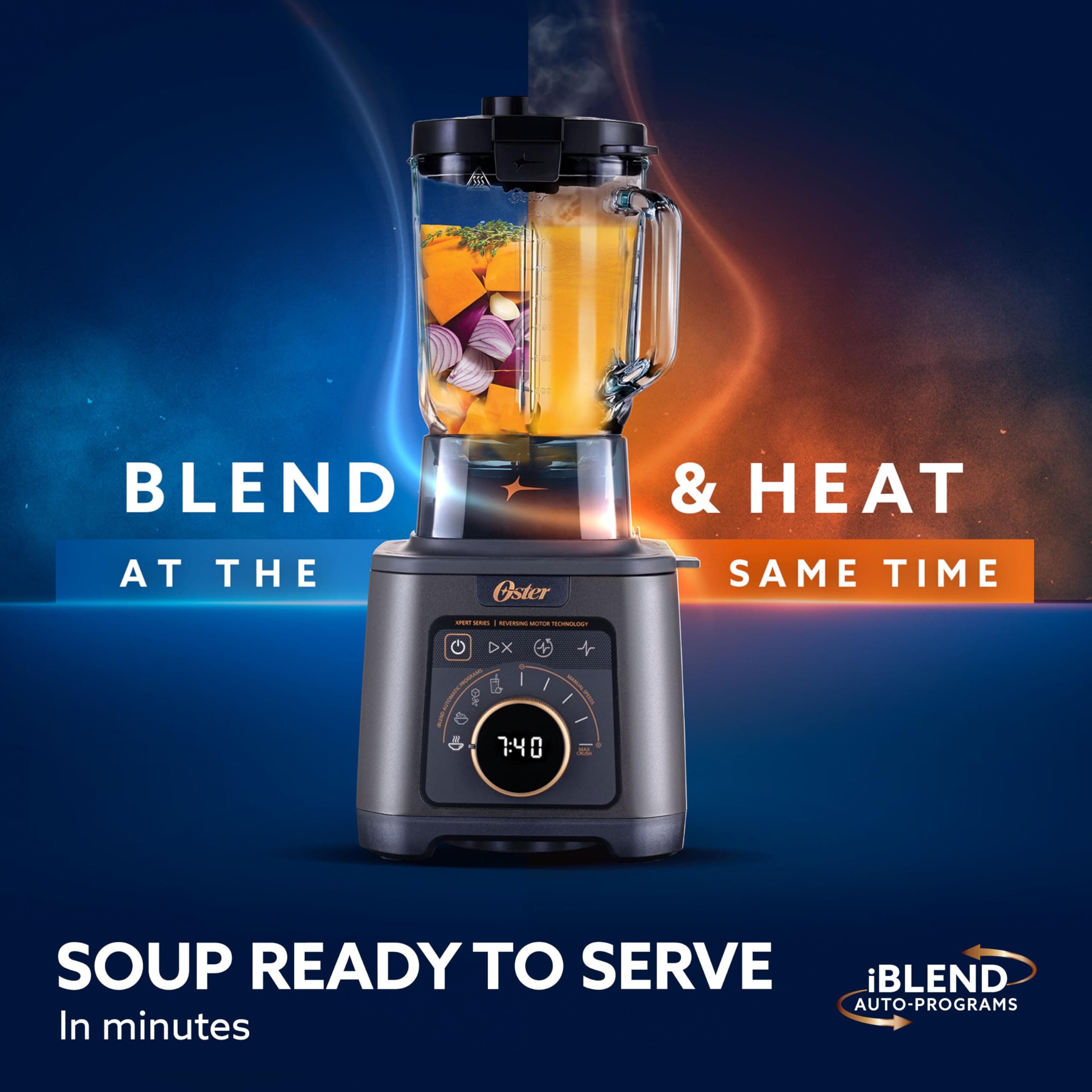Titan Performance Blender for Smoothies, Salsa, and Soups, 84oz Glass Jar, 4 iBlend Preset Functions, 5 Manual Speeds, 2200-Watts, Reversible Motor Technology, Self-Cleaning Appliance, view 6