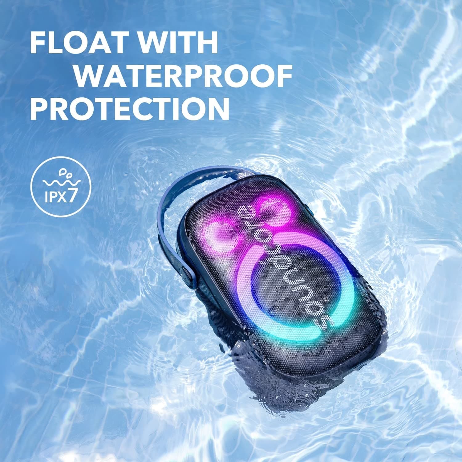 Soundcore Anker Rave Neo 2 Portable Speaker with 80W Stereo Sound, PartyCast 2.0, Light Show, IPX7 Waterproof (Floats on Water) 18H Playtime, Customizable EQ & Bass Up (Renewed), view 6