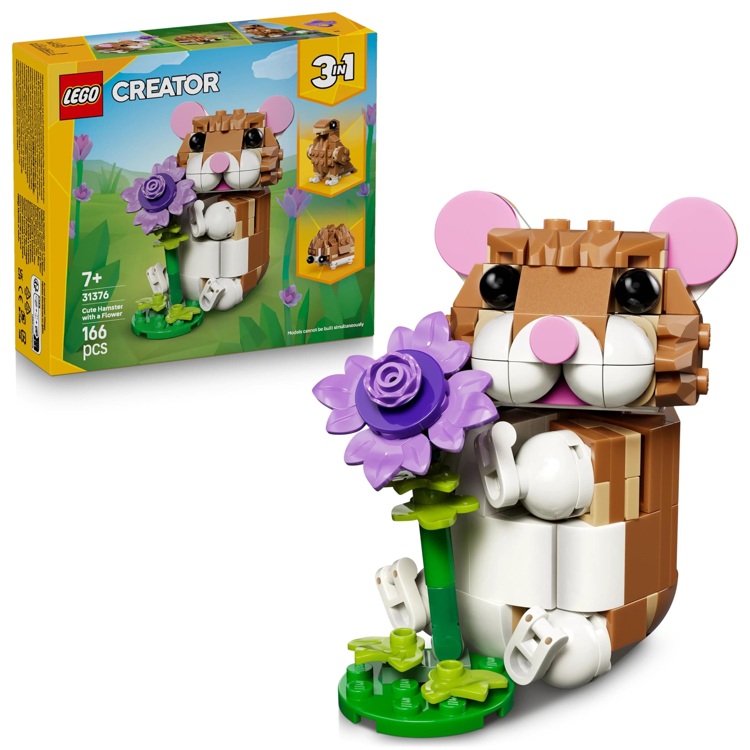 Lego 31376 Creator Hamster Toy Birthday Present Blocks for Girls Boys Children 7 8 9 Years Old Elementary School Student Pretend Play Animal