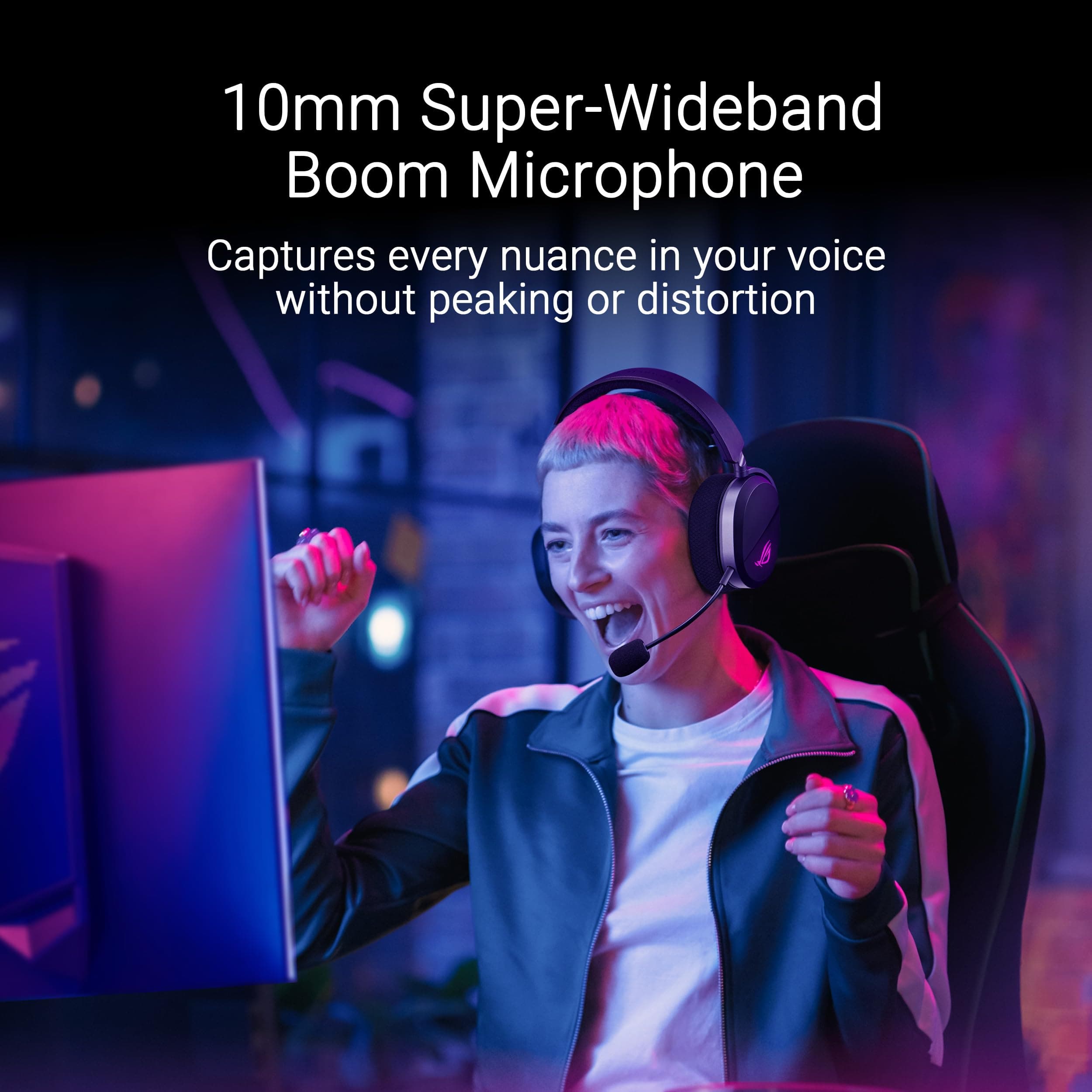 ASUS ROG Pelta Wireless Gaming Headset with Detachable Mic – Tri-Mode (BT, 2.4GHz, USB-C) 50mm Titanium-Plated Drivers, 70Hr Battery, Ergonomic, Lightweight, for PC, PS5, PS4, Switch, Mobile - Black, view 7