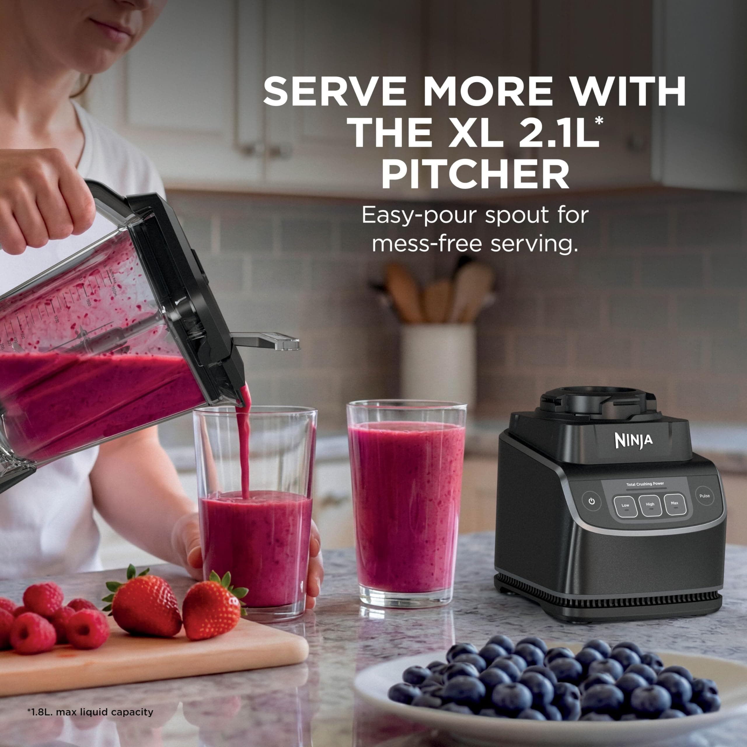 Ninja UltraCrush Jug Blender, Make Smoothies, Dips, Sauces, Black BP201UK, view 3