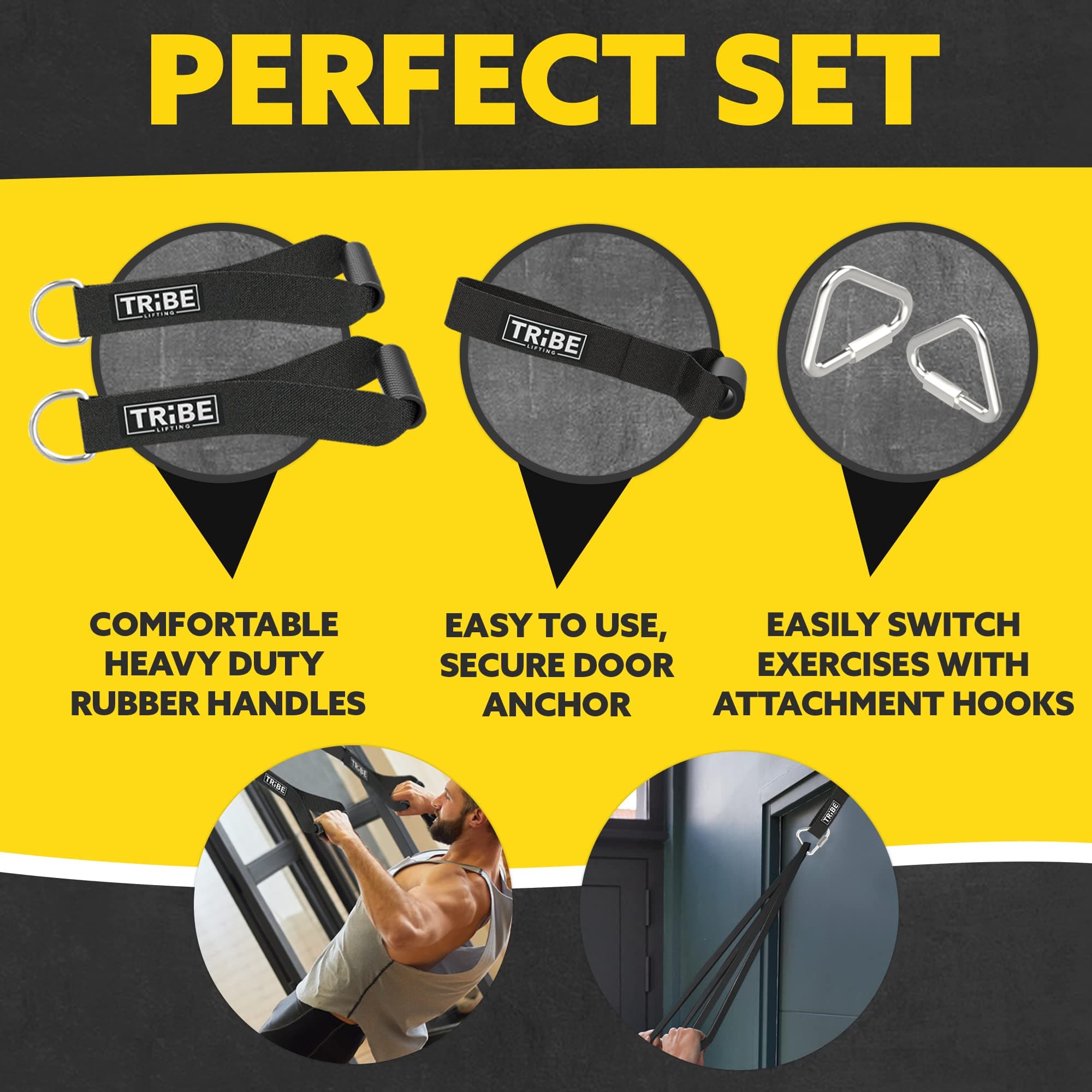 Long Resistance Bands Set with Handles and Door Anchor, 5 Pull Up Bands, view 3