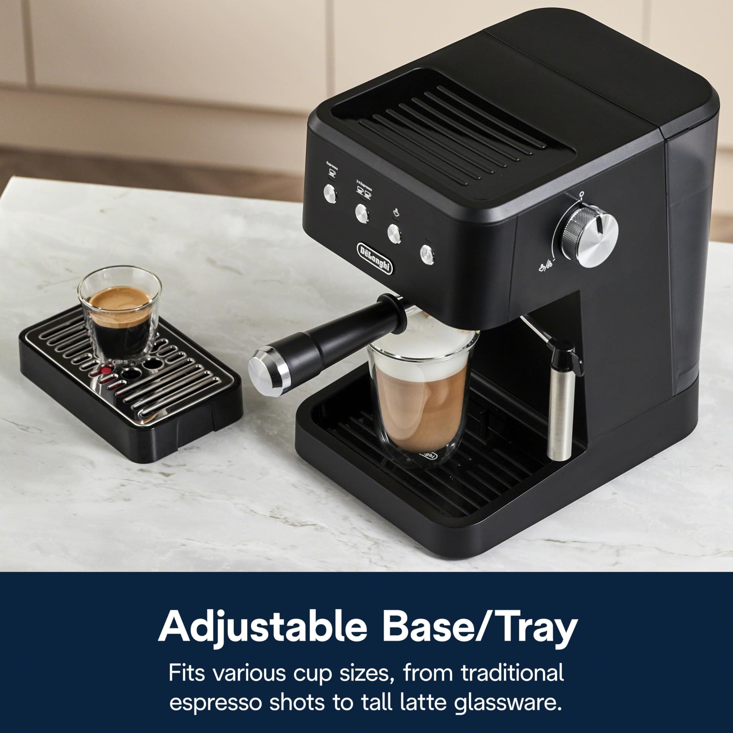 De’Longhi Classic Matte Black Espresso Machine, Easy-to-Use Milk Frother, view 9