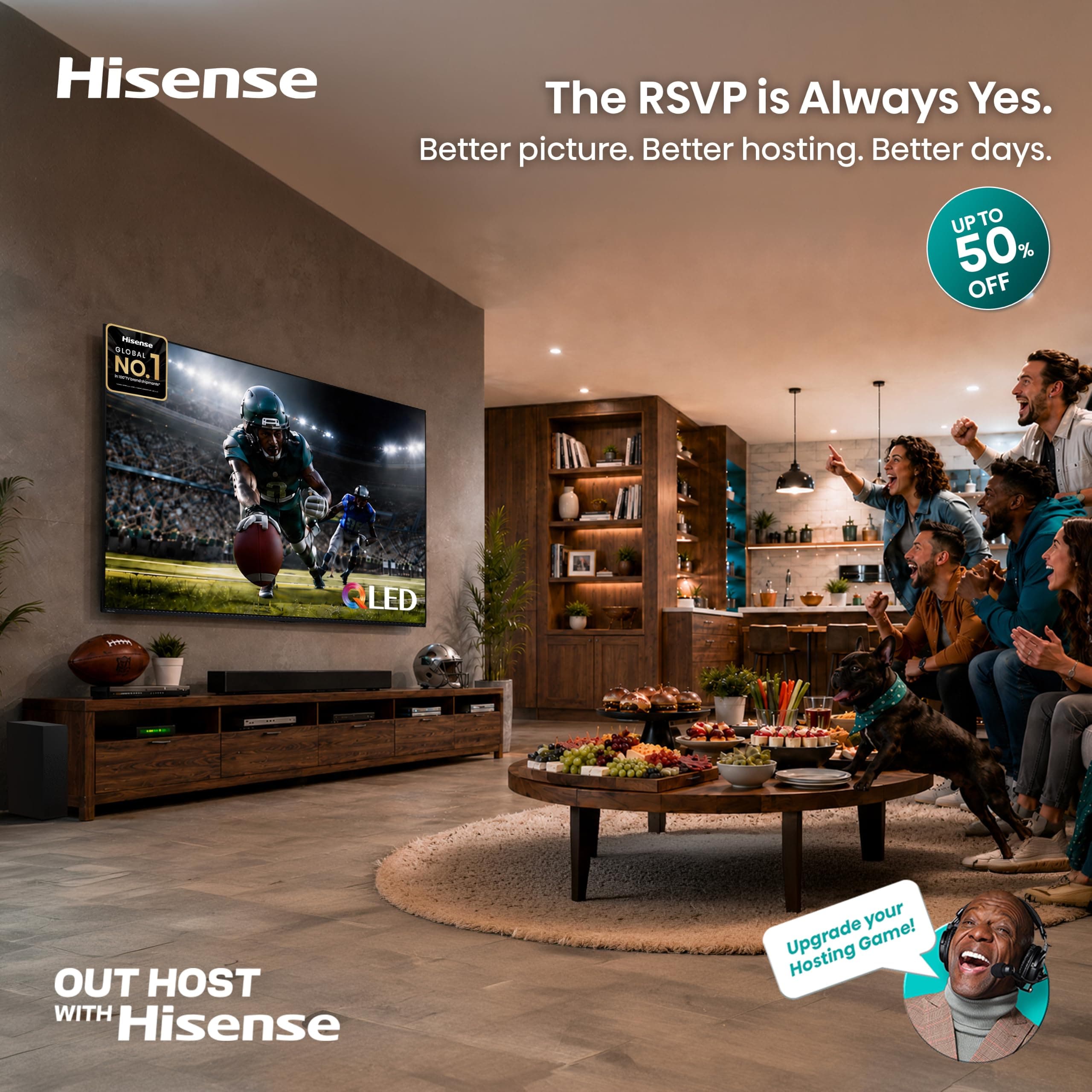 Hisense 55" E6 Cinema Series Hi-QLED 4K UHD Smart Fire TV (55E6QF) - AI Light Sensor, Dolby Vision · Atmos, Voice Remote with Alexa, Motion Rate 120, HDR 10+ Adaptive, Game Mode Plus, view 2