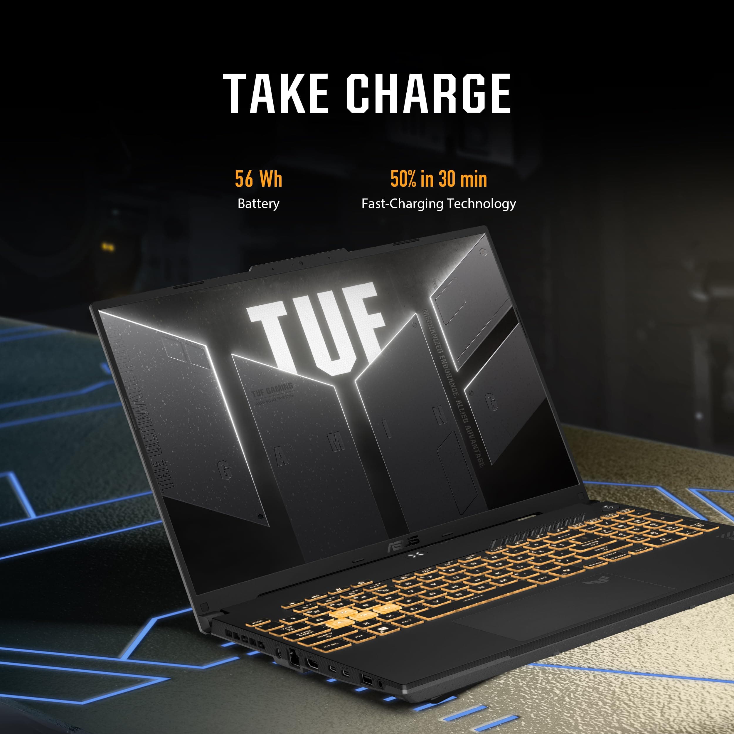 ASUS TUF Gaming F16 Gaming Laptop, 16” FHD+ 144Hz IPS-Level 16:10 Display, Intel® Core™ 5 210H, NVIDIA® GeForce RTX™ 4050, 16GB DDR5, 512GB PCIe Gen4 SSD, Wi-Fi 6, Win11 Home, FX607VU-SS53, view 8