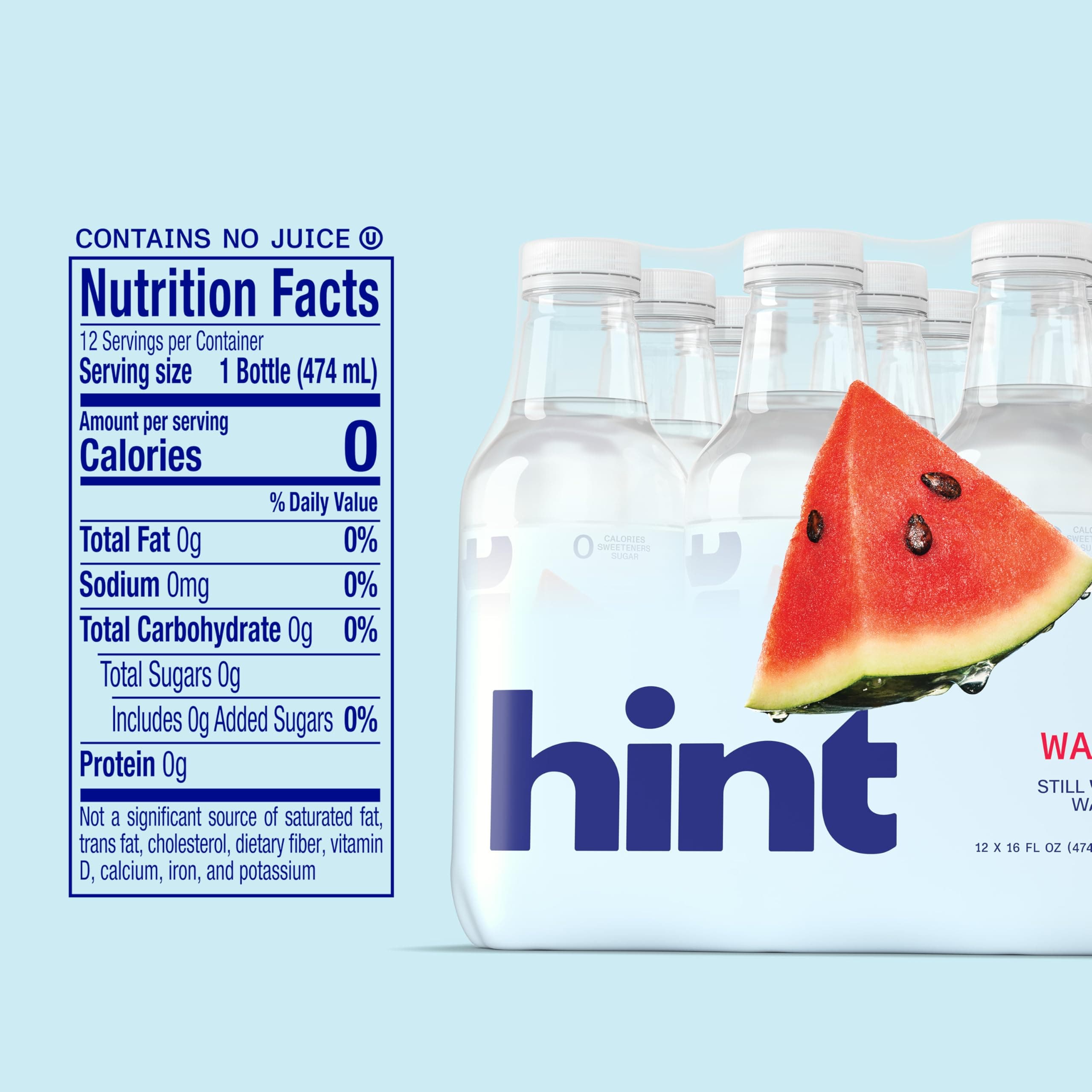 Hint Flavored Water Zero Sugar 0 Calories - Watermelon 16 FL Oz (12 pack), view 2