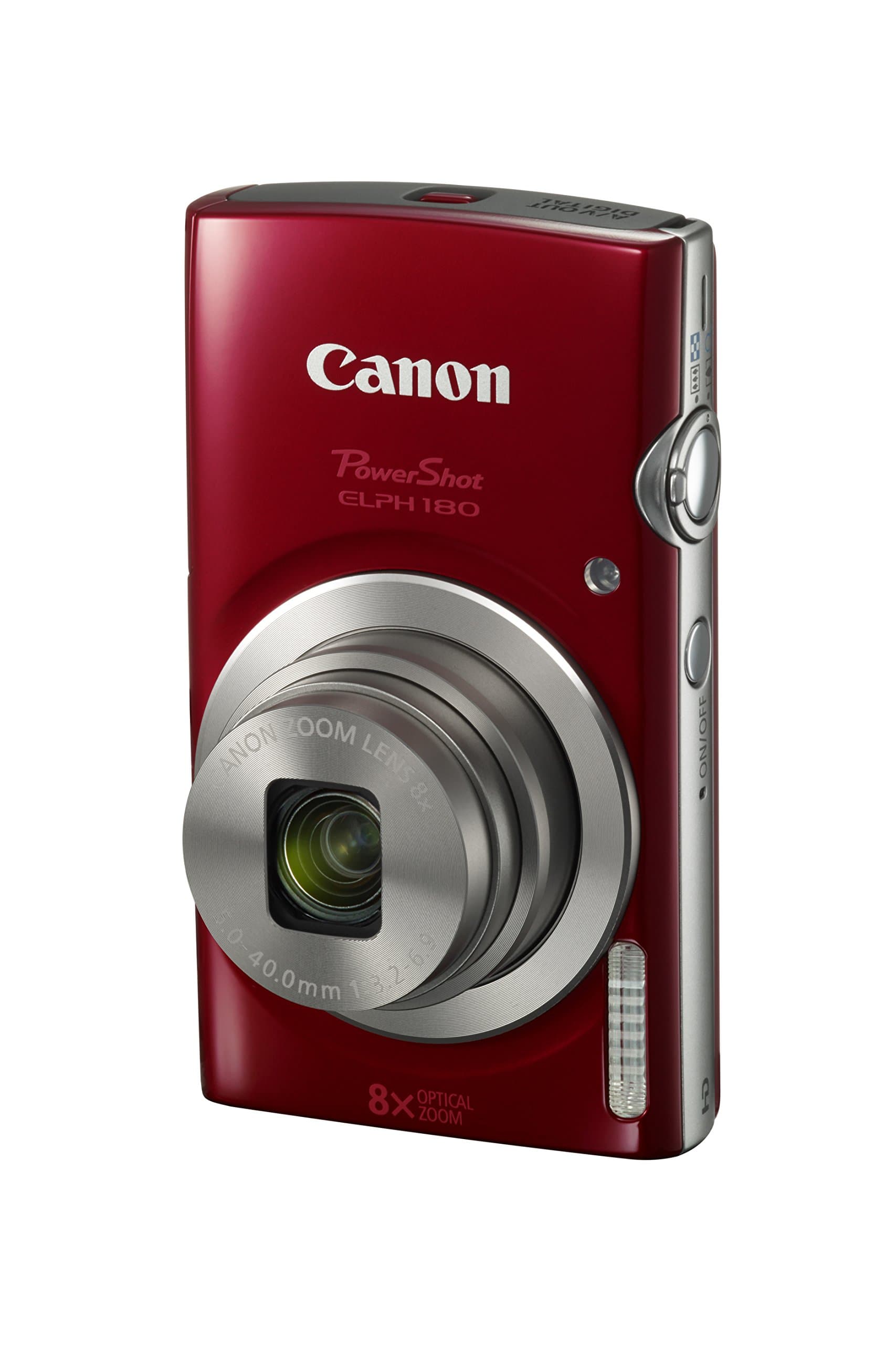 Canon PowerShot ELPH 180 Digital Camera w/Image Stabilization and Smart AUTO Mode (Red) (Renewed)