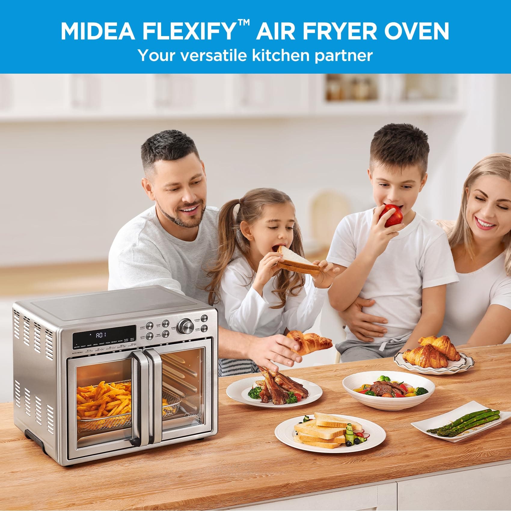 Midea Flexify Classic French Door Toaster Oven Air Fryer Combo, 26.4 QT, view 10