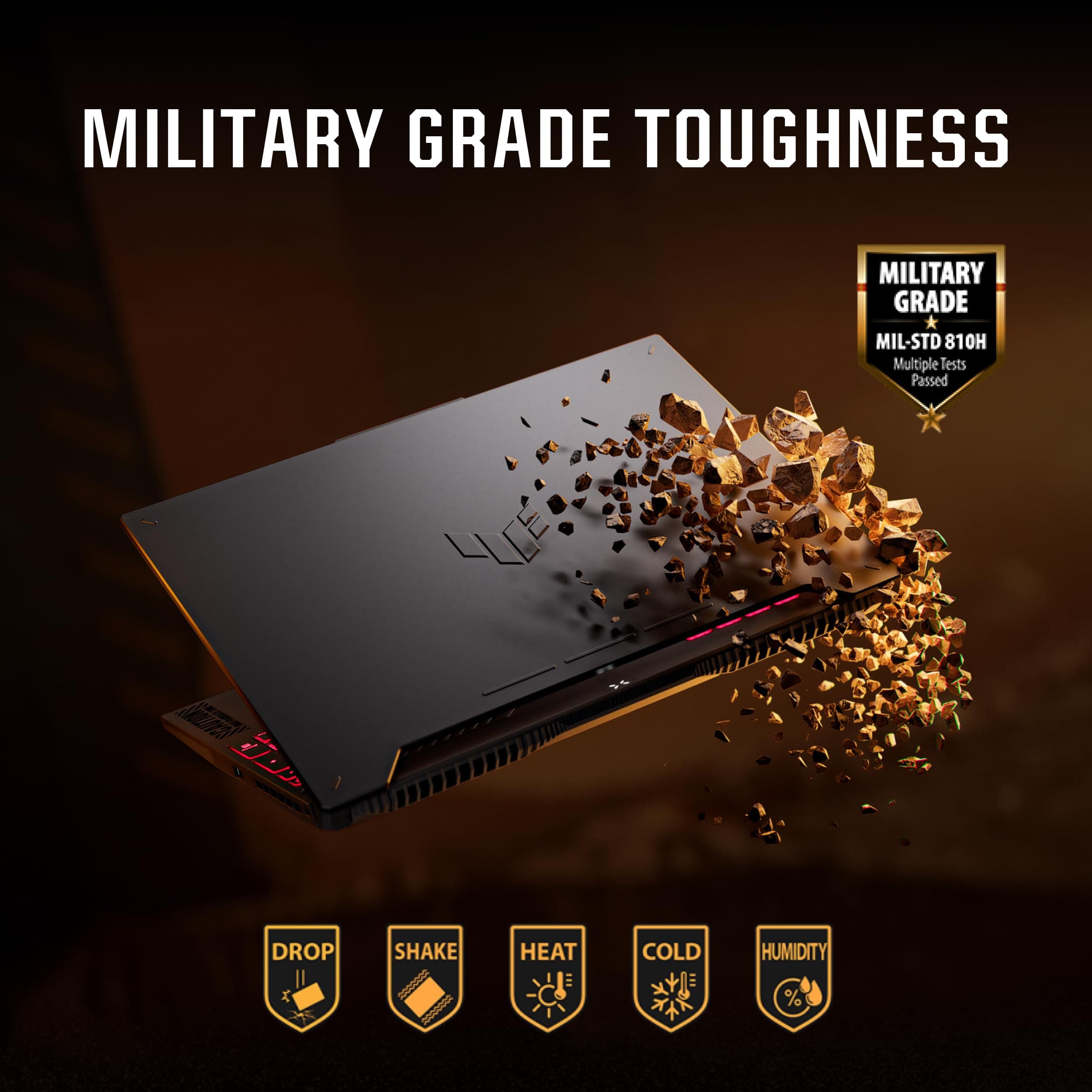 ASUS TUF Gaming A15 Gaming Laptop, 15.6” FHD 144Hz, 100% sRGB Display, GeForce RTX 4050, AMD Ryzen 7 7435HS, 16GB DDR5, 512GB PCIe SSD, Wi-Fi 6, Windows 11, FA507NUR-AS73, view 8