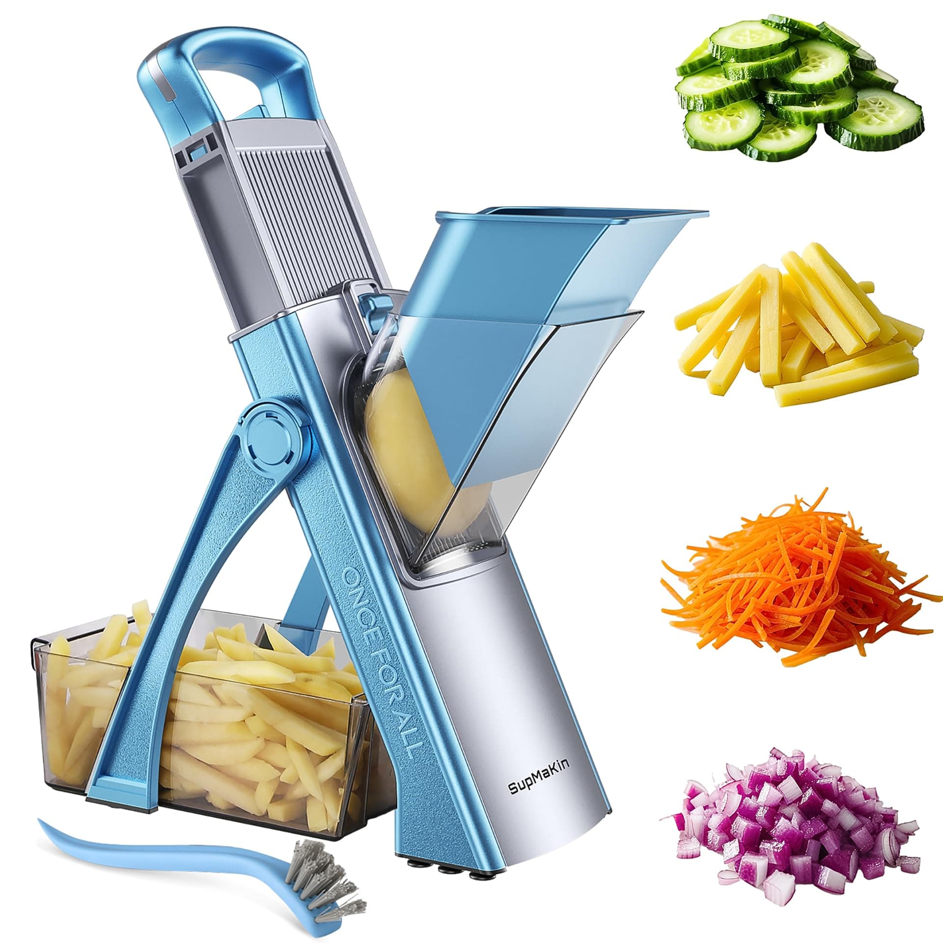 SupMaKin Safe Mandoline Slicer Plus for Kitchen Adjustable Potato Slicer