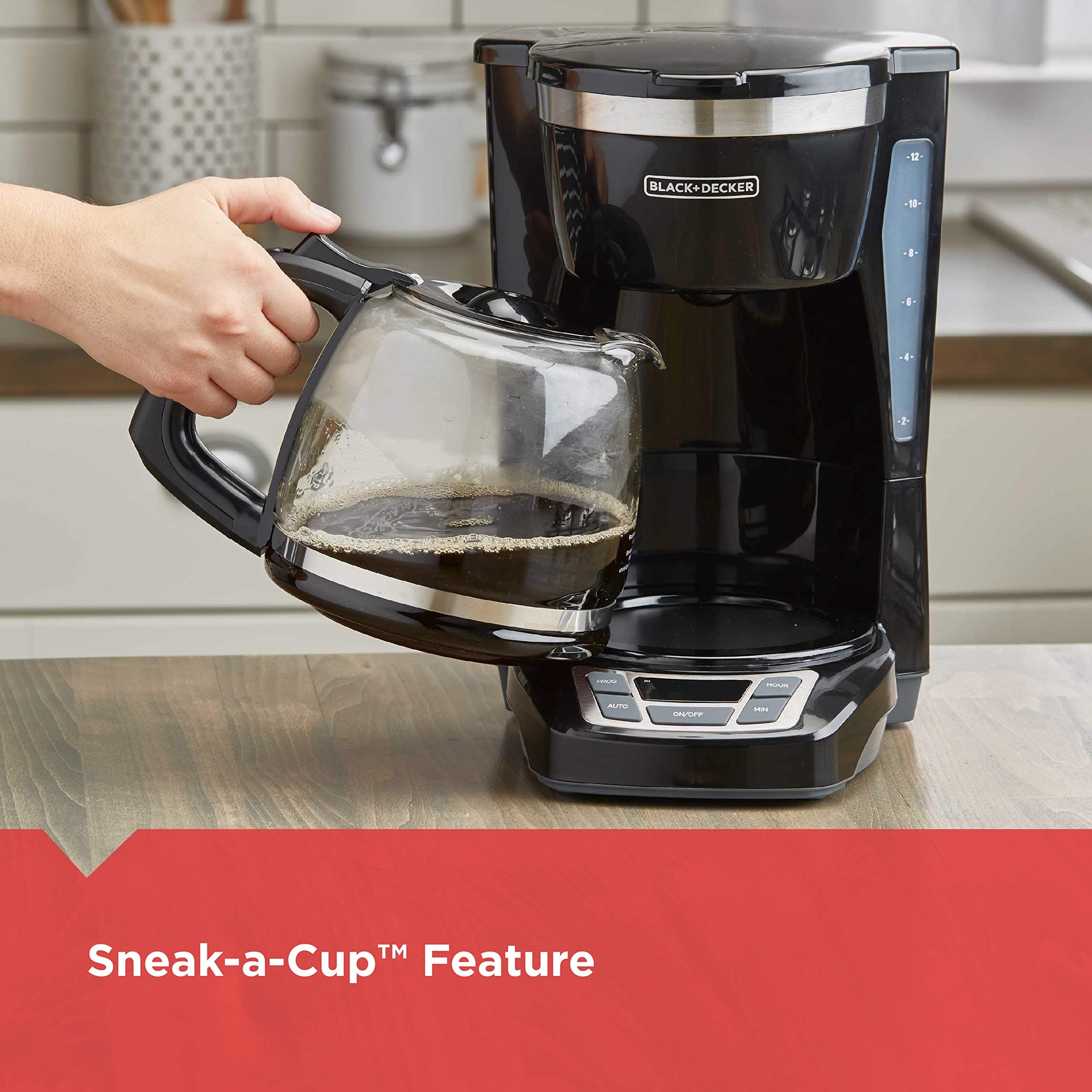 BLACK+DECKER 12-Cup Drip Coffee Maker with Vortex Brewing, view 4