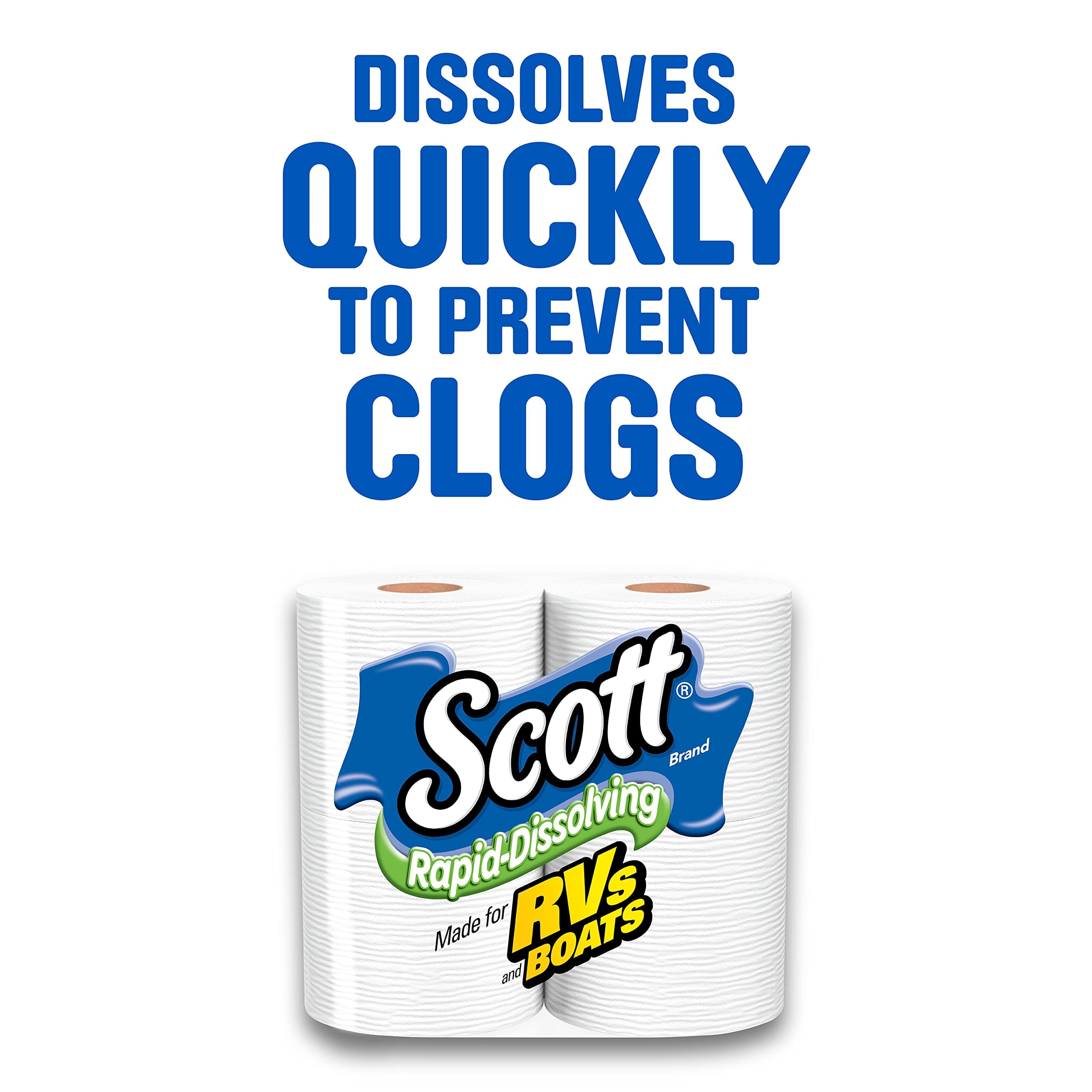 Scott Rapid Dissolving Toilet Paper, 4 Rolls (Pack of 12), view 3