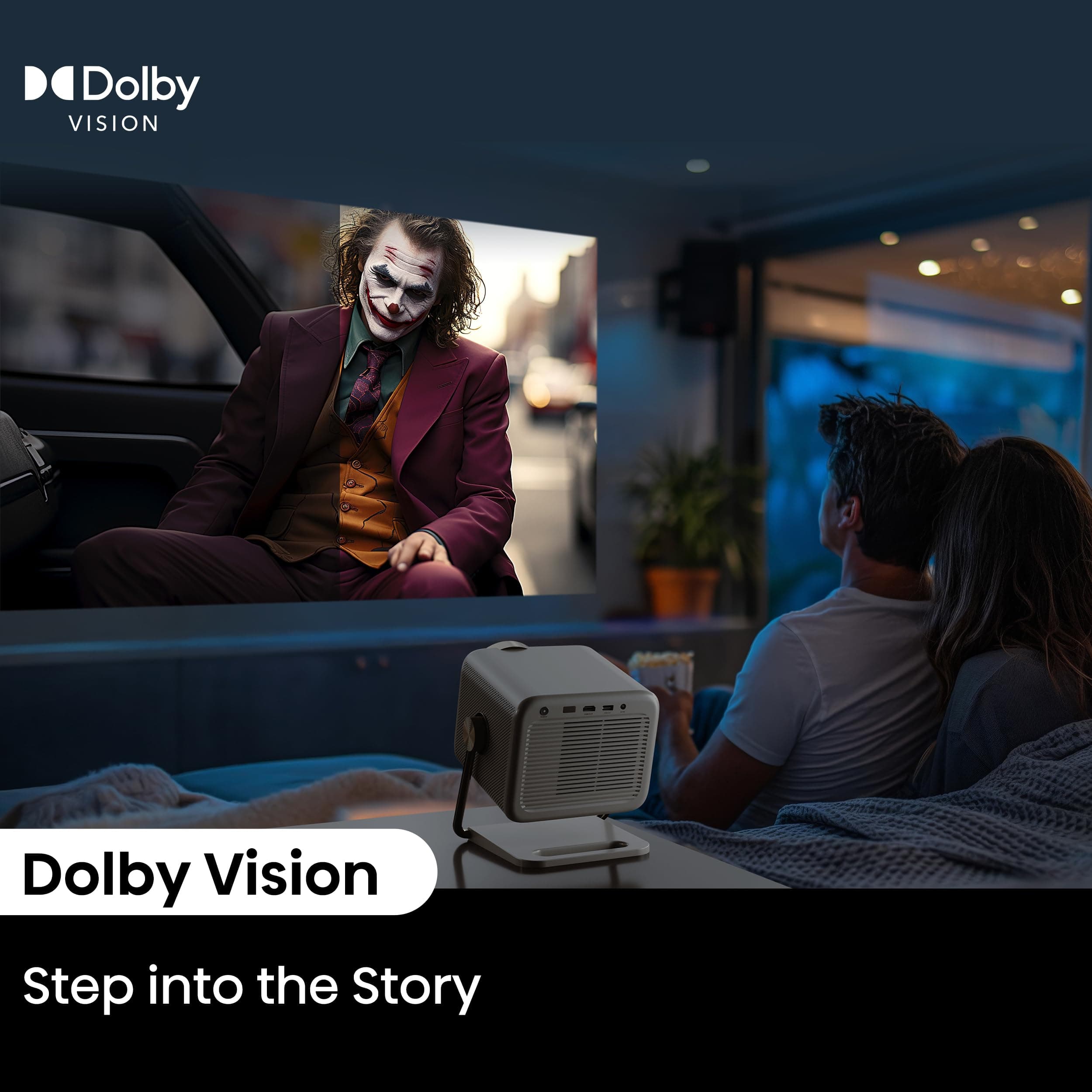 Hisense M2 Pro, Triple Laser Smart Portable Lifestyle Projector, 4K UHD, 65” – 200”, 1,300 Lumens, Dolby Vision,Optical Zoom, Intelligent Screen Adjustments, Vidaa OS, Netflix Included, view 7