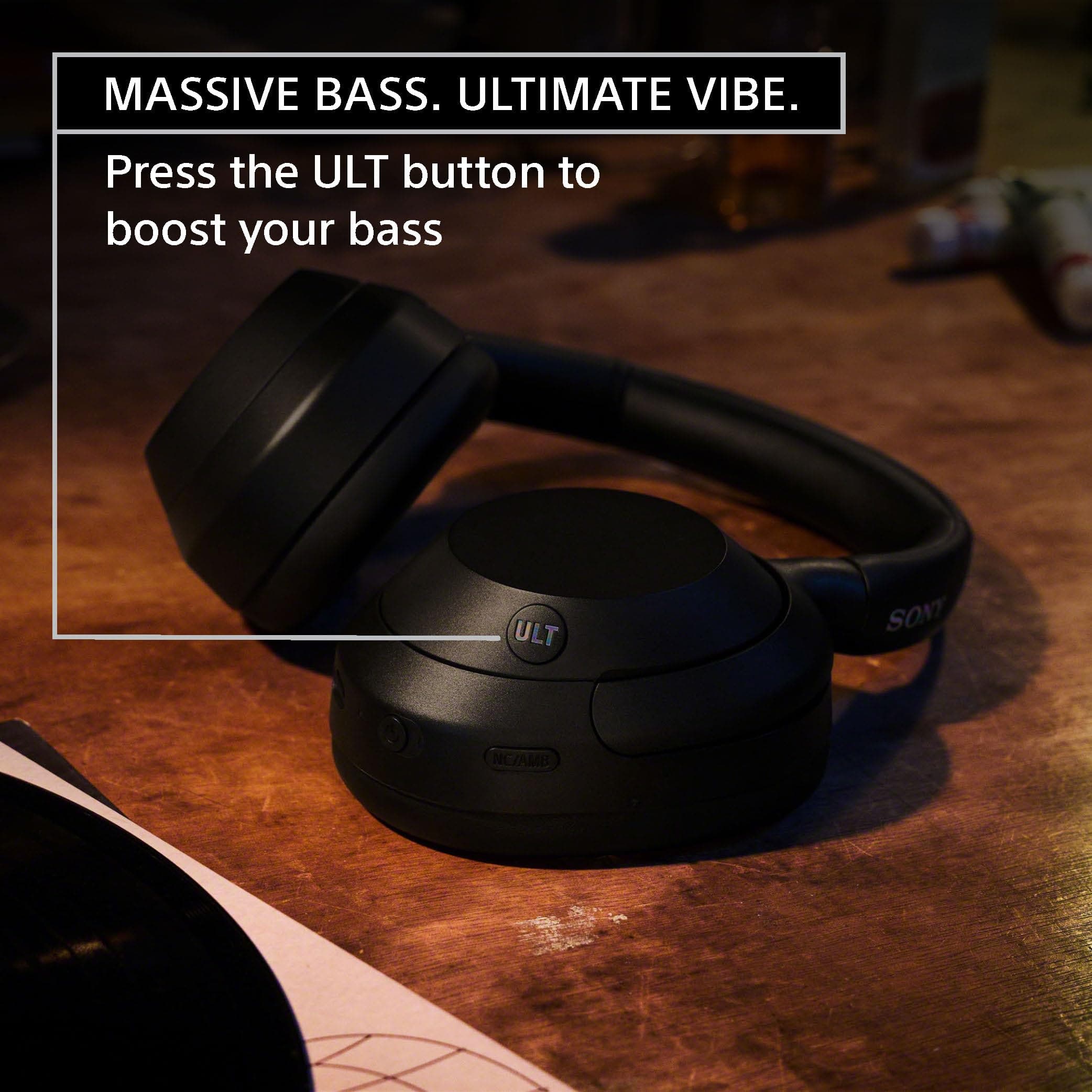 Sony ULT WEAR Over-Ear Noise Canceling Wireless Headphones, Black, view 3