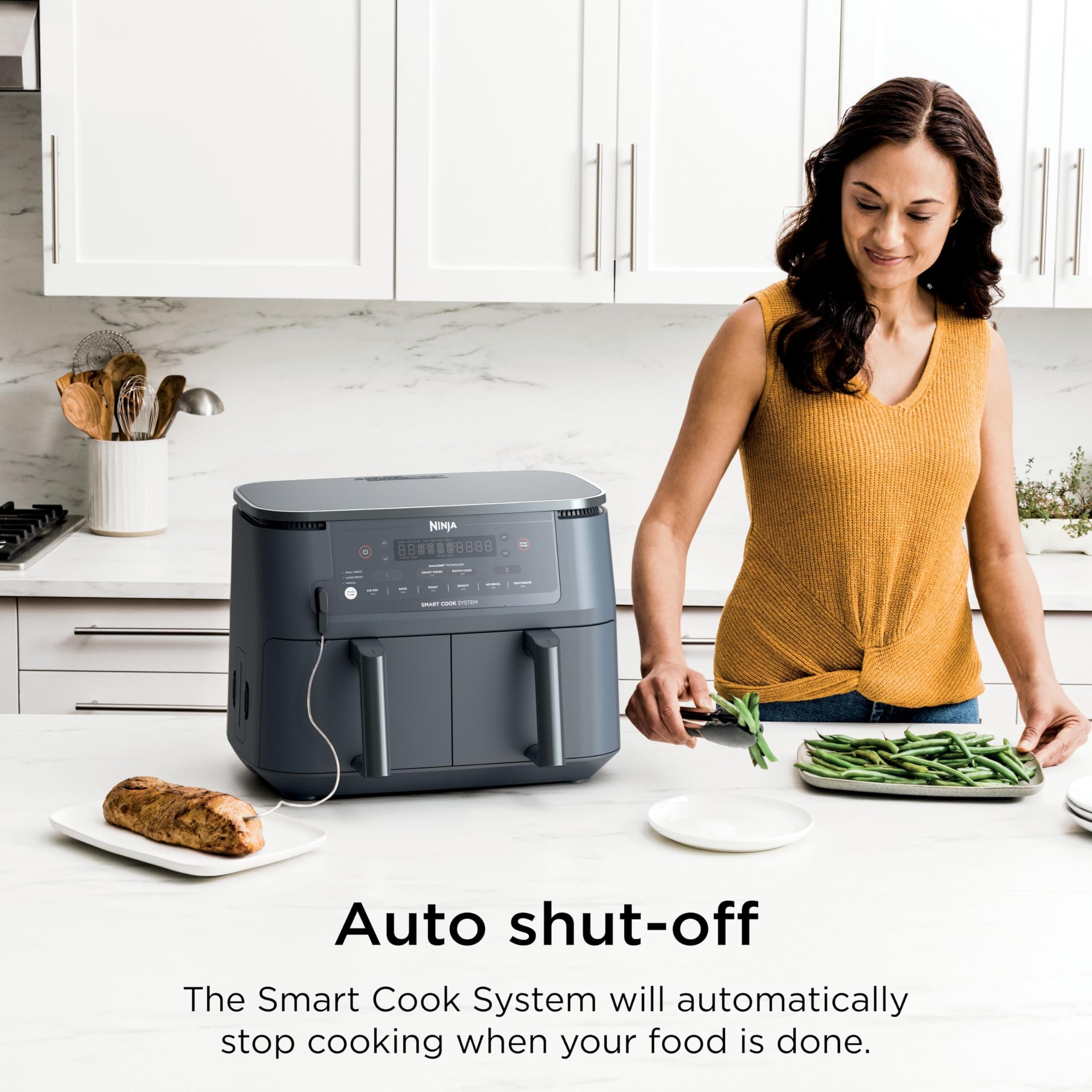Ninja Foodi Air Fryer, 10 Qt DualZone Smart XL, 6-in-1, Grey, DZ550GY, view 7