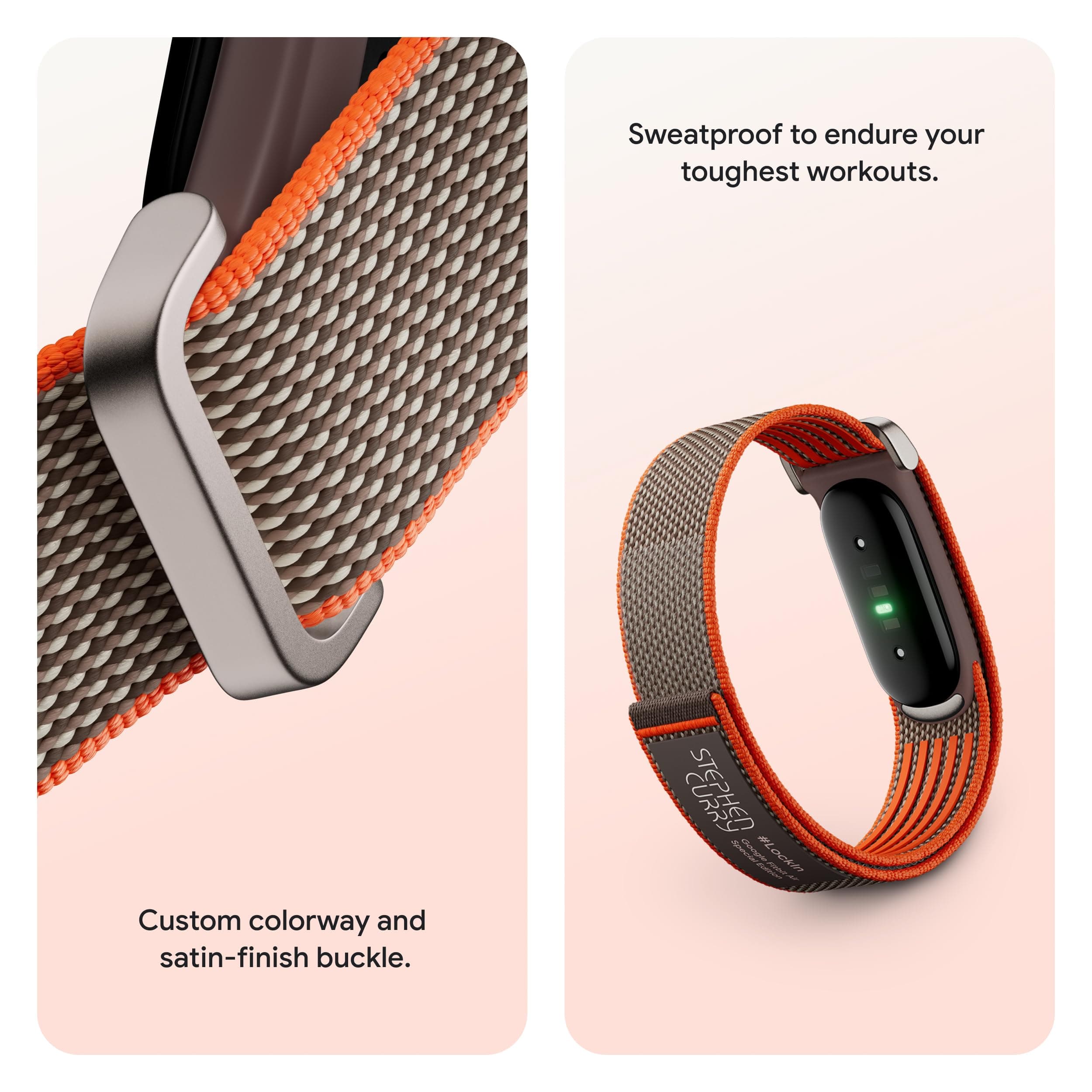 Google Fitbit Air Special Edition Stephen Curry - Screenless Tracker - Rye, view 4