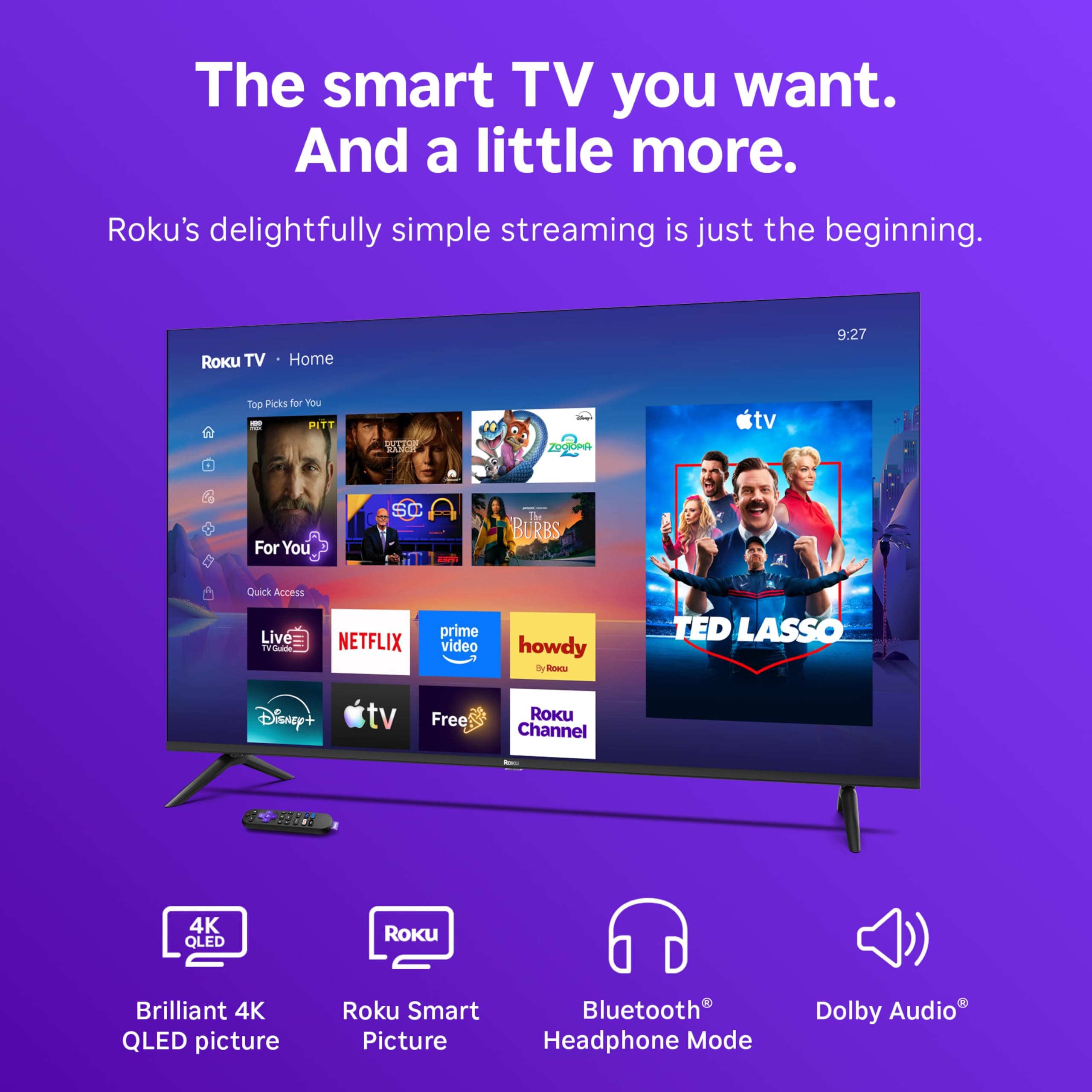 Roku 55-Inch Select Series Smart TV 2026-4K (2160p) QLED TV TV, view 3