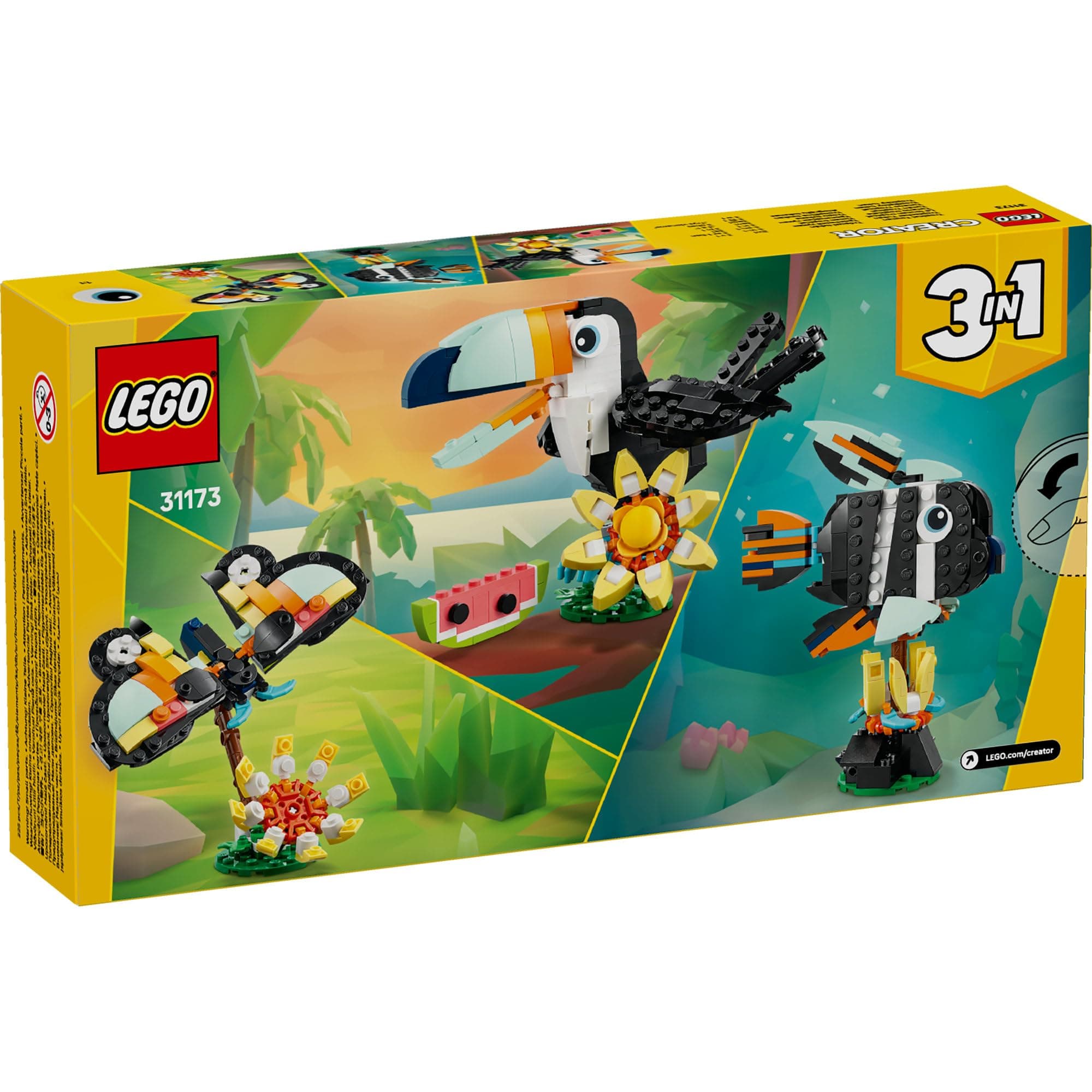 Lego Creator Wild Animals 31173 Tropical Toucan Toy Birthday Present Blocks Girls Boys Children 7 8 9 Years Old Elementary School Interior Stylish Figure Goods, view 6