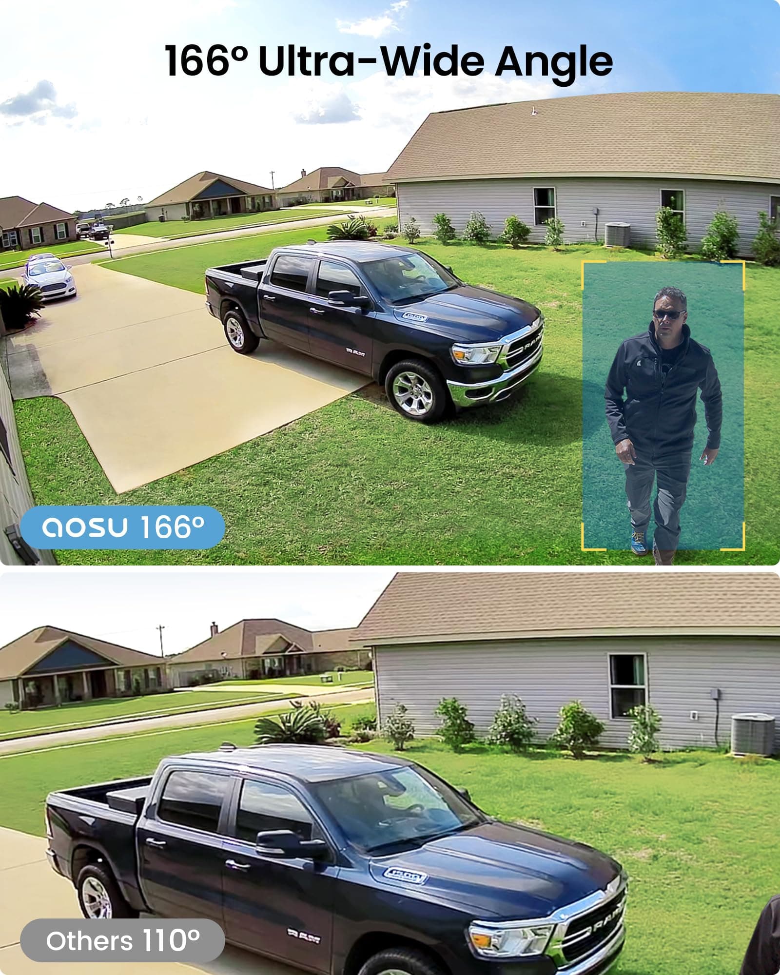 aosu 2K QHD Battery Security Cameras Wireless Outdoor System, 2-Cam-Kit, view 5