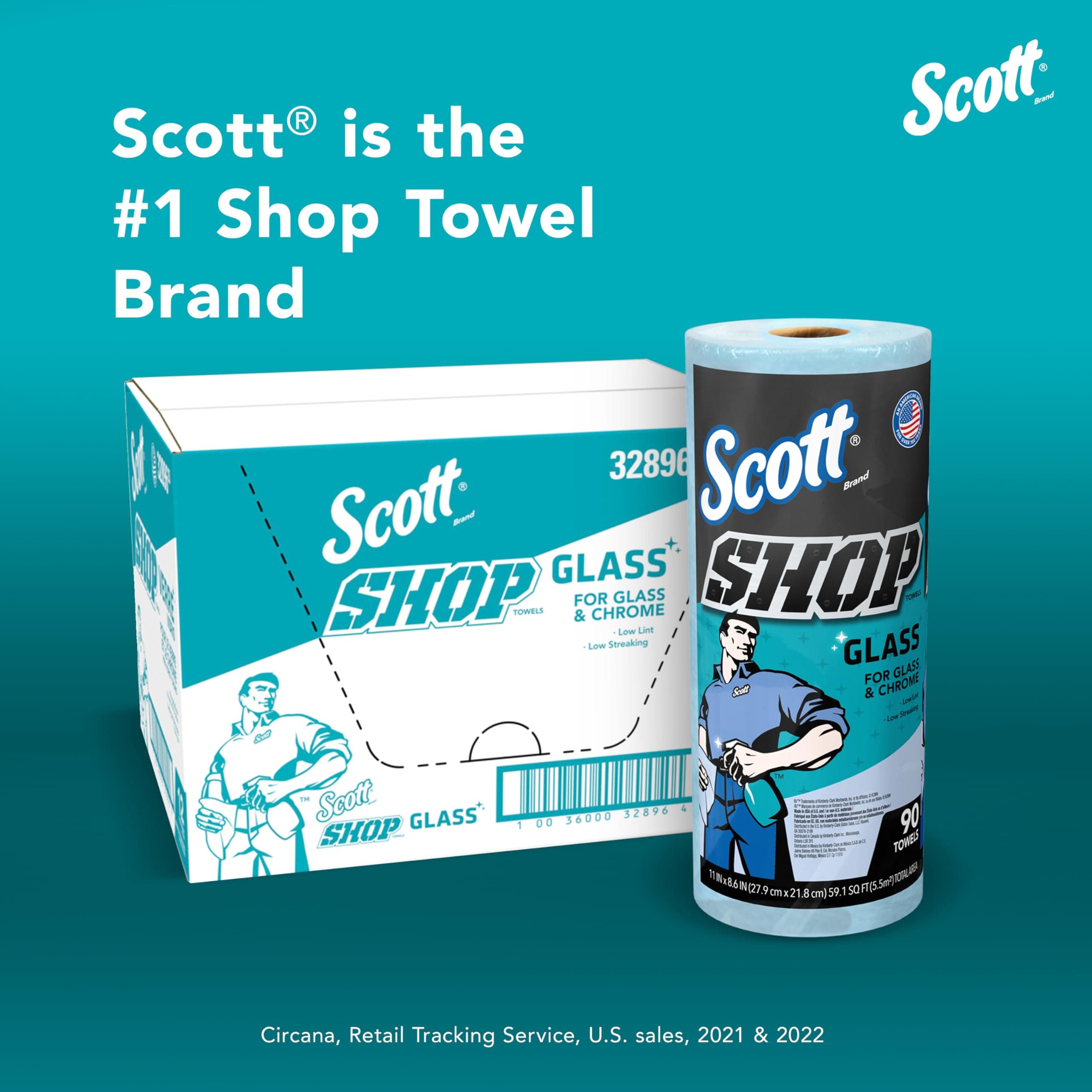 Scott Shop Towels Glass, 90 Towels/Roll, 12 Rolls/Case, view 3