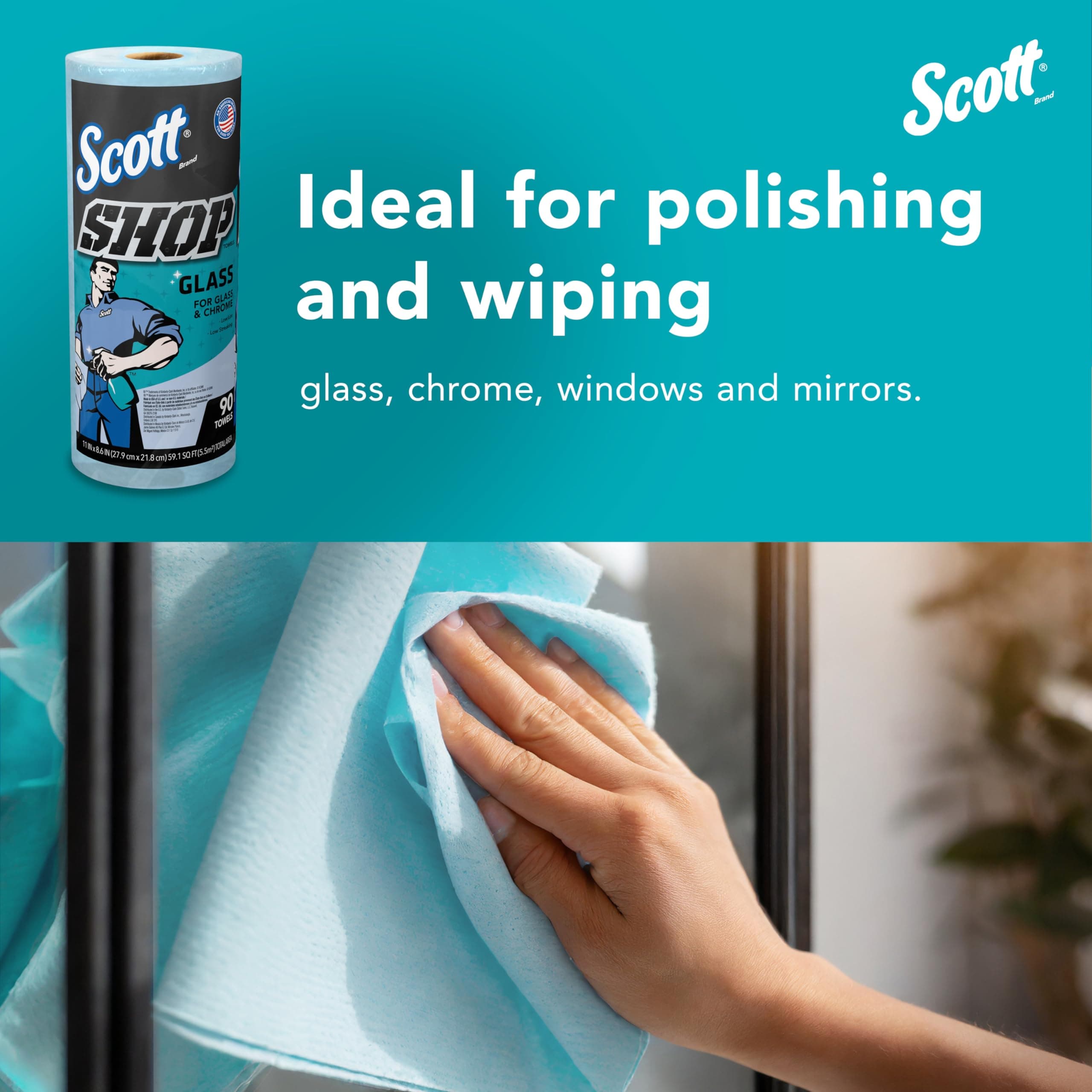 Scott Shop Towels Glass, 90 Towels/Roll, 12 Rolls/Case, view 7