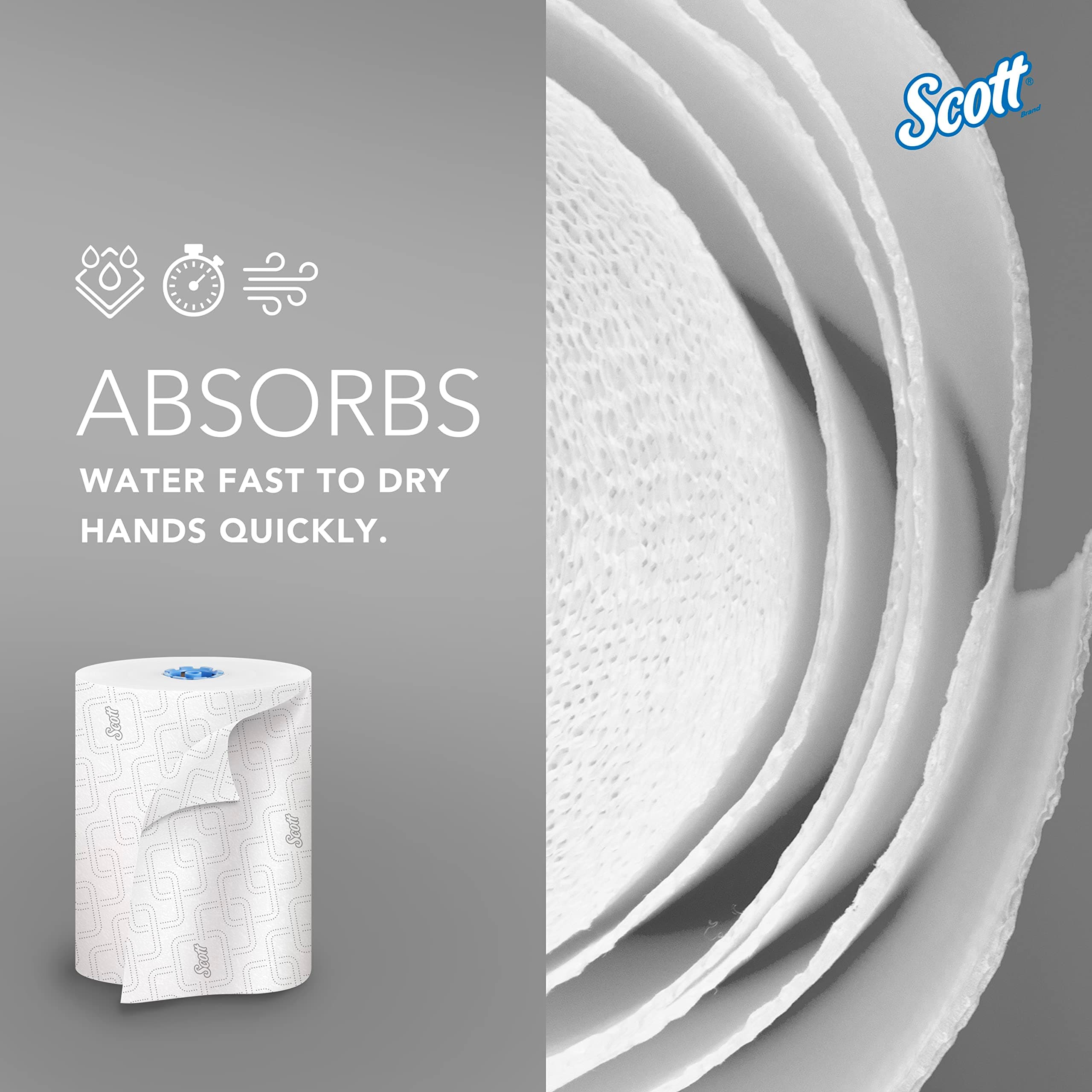 Kimberly-Clark Professional Hard Roll Paper Scott Pro Dispensers Cleaning Towel, 7.50" x 1150 ft, White,Blue 6 per Carton, view 8
