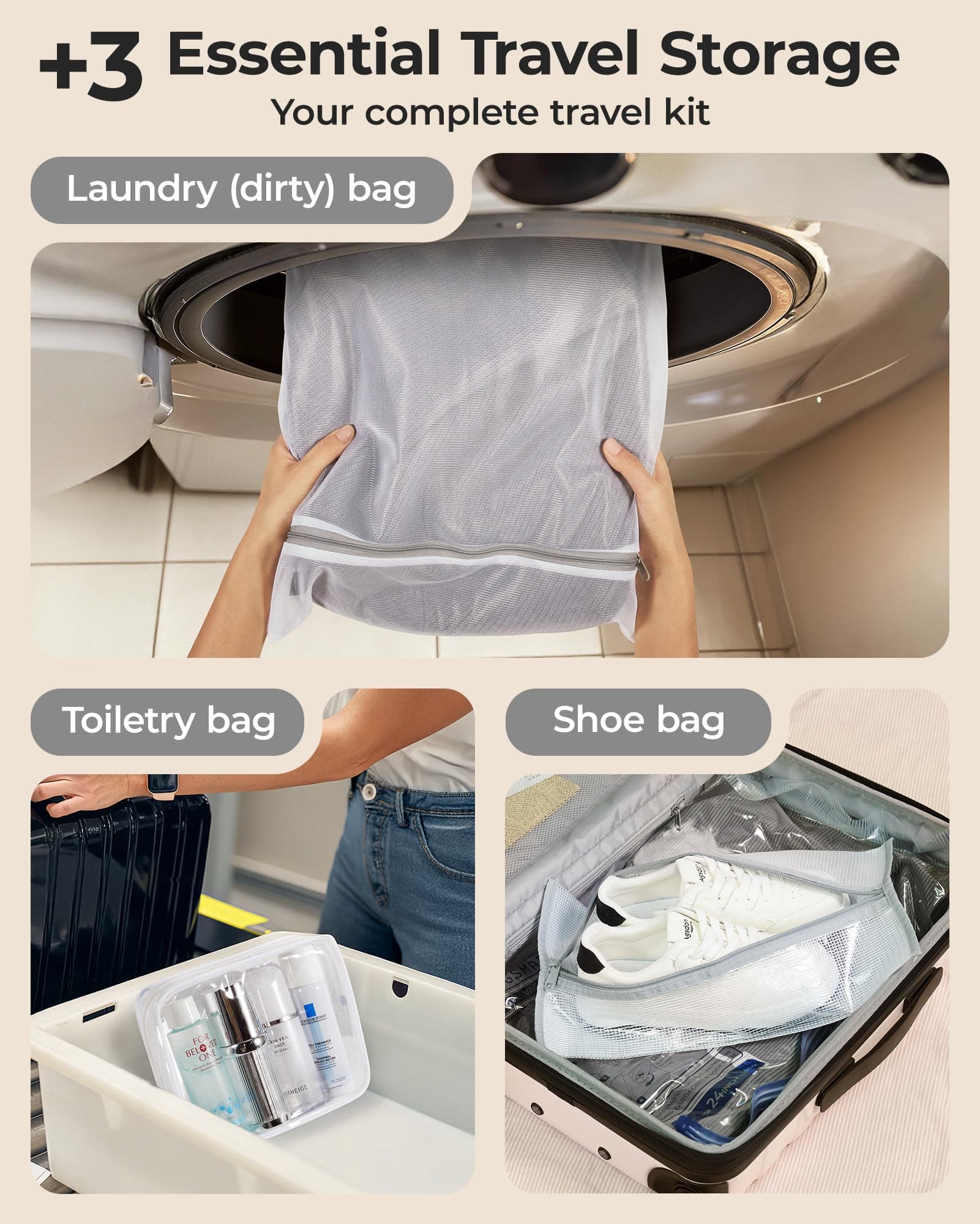 BAGSMART Travel Vacuum Bags with Rechargeable Electric Pump, 18PC Kit, view 4