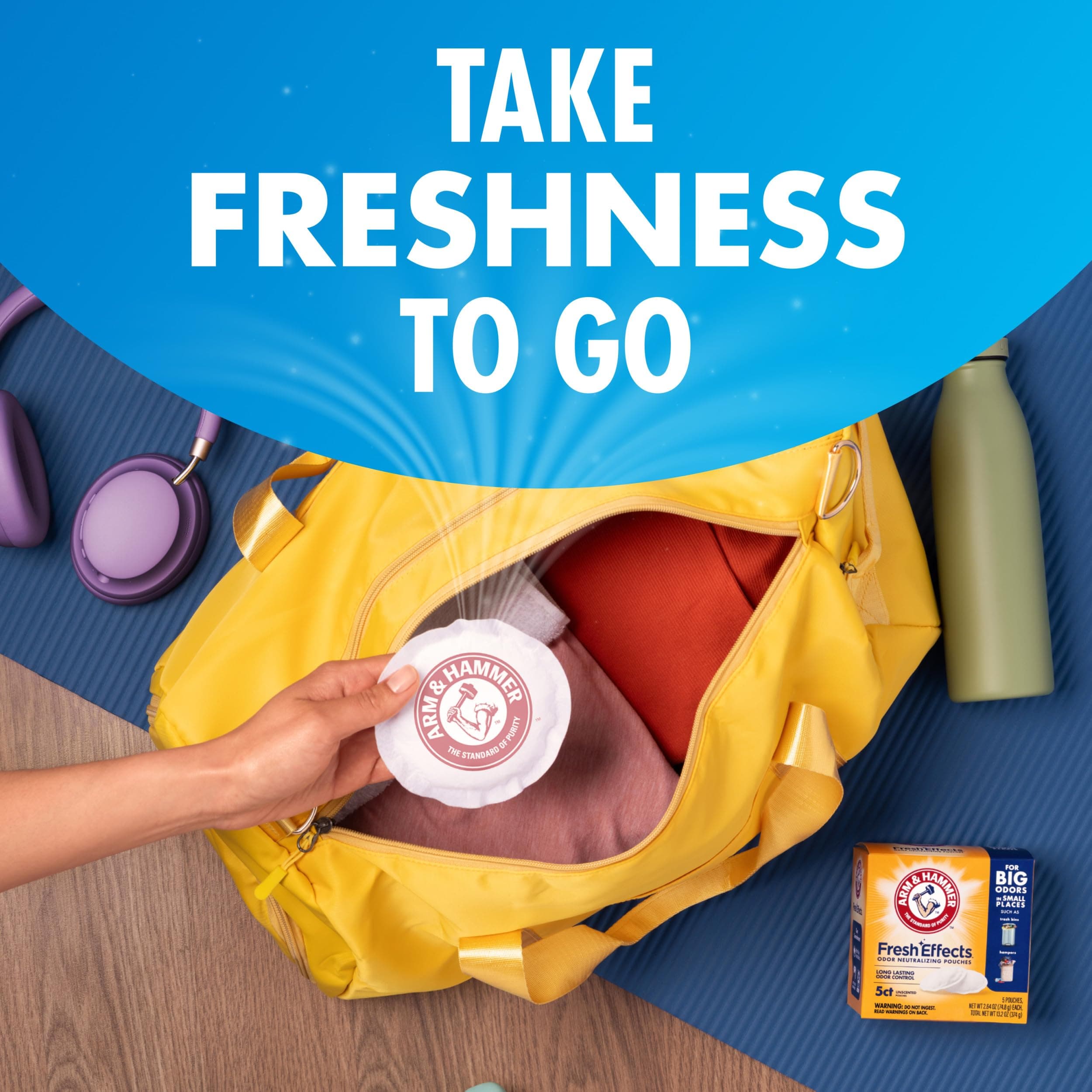 ARM & HAMMER Fresh Effects Odor Neutralizing Baking Soda Pouches, 5 Count, view 2