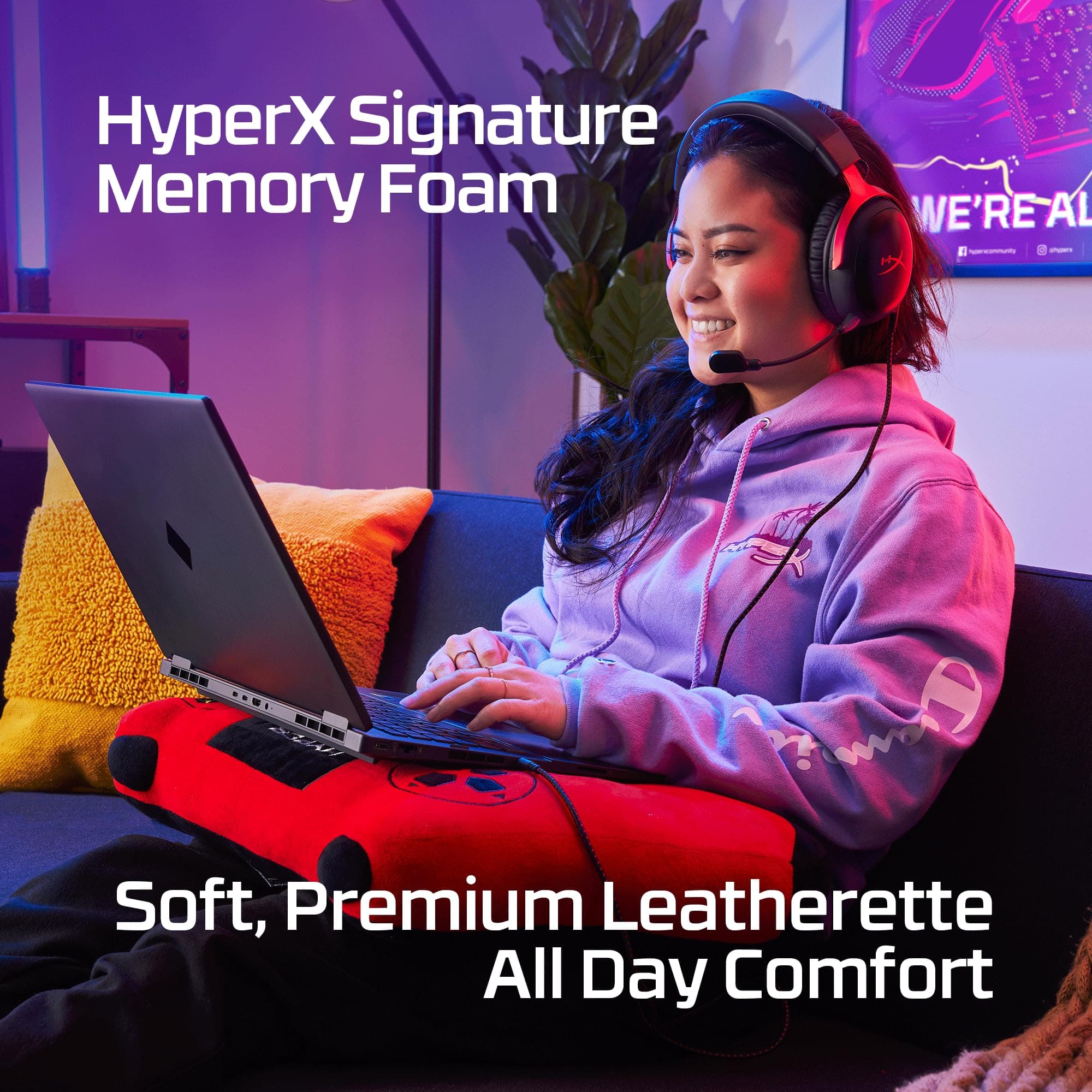 HyperX Cloud III – Wired Gaming Headset, PC, PS5, Xbox Series X|S, Angled 53mm Drivers, Spatial Audio, Memory Foam, Durable Frame, Ultra-Clear 10mm Mic, USB-C, USB-A, 3.5mm – Black/Red, view 2