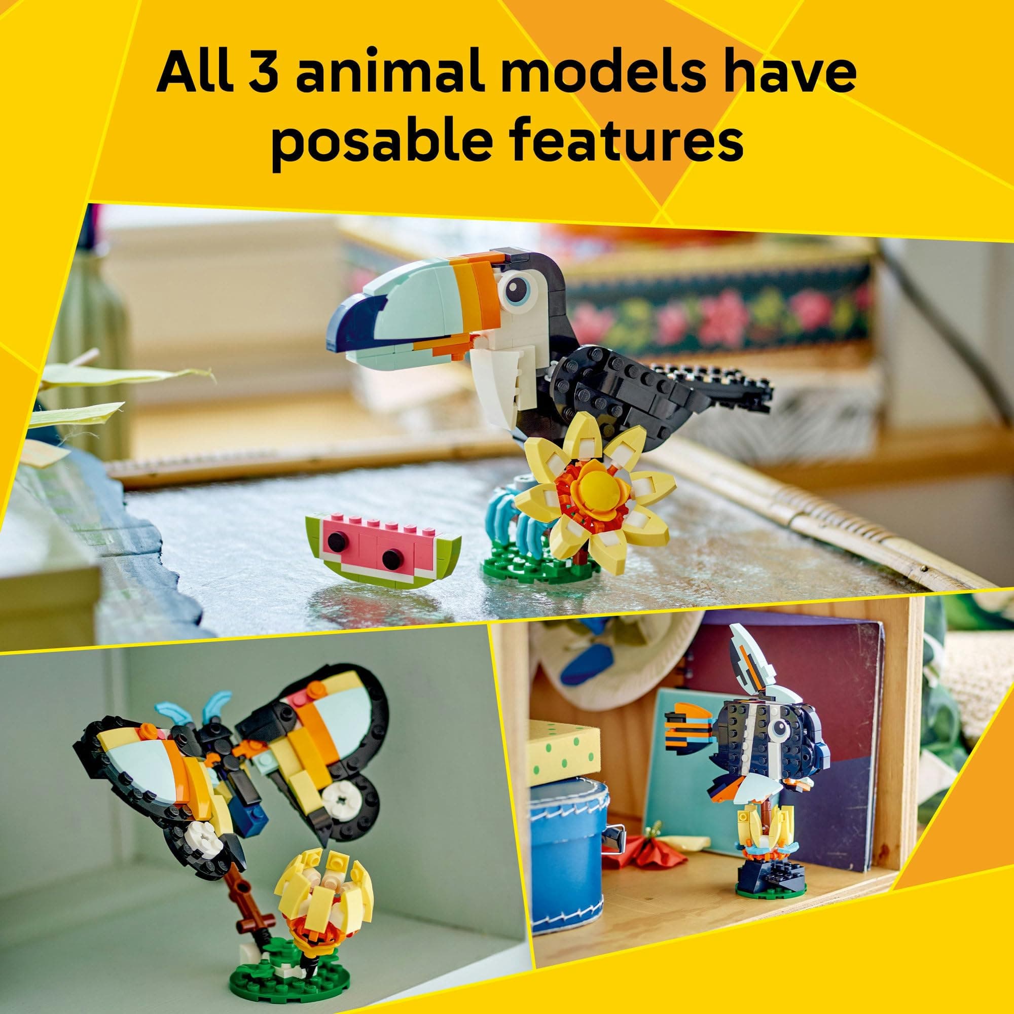 Lego Creator Wild Animals 31173 Tropical Toucan Toy Birthday Present Blocks Girls Boys Children 7 8 9 Years Old Elementary School Interior Stylish Figure Goods, view 8