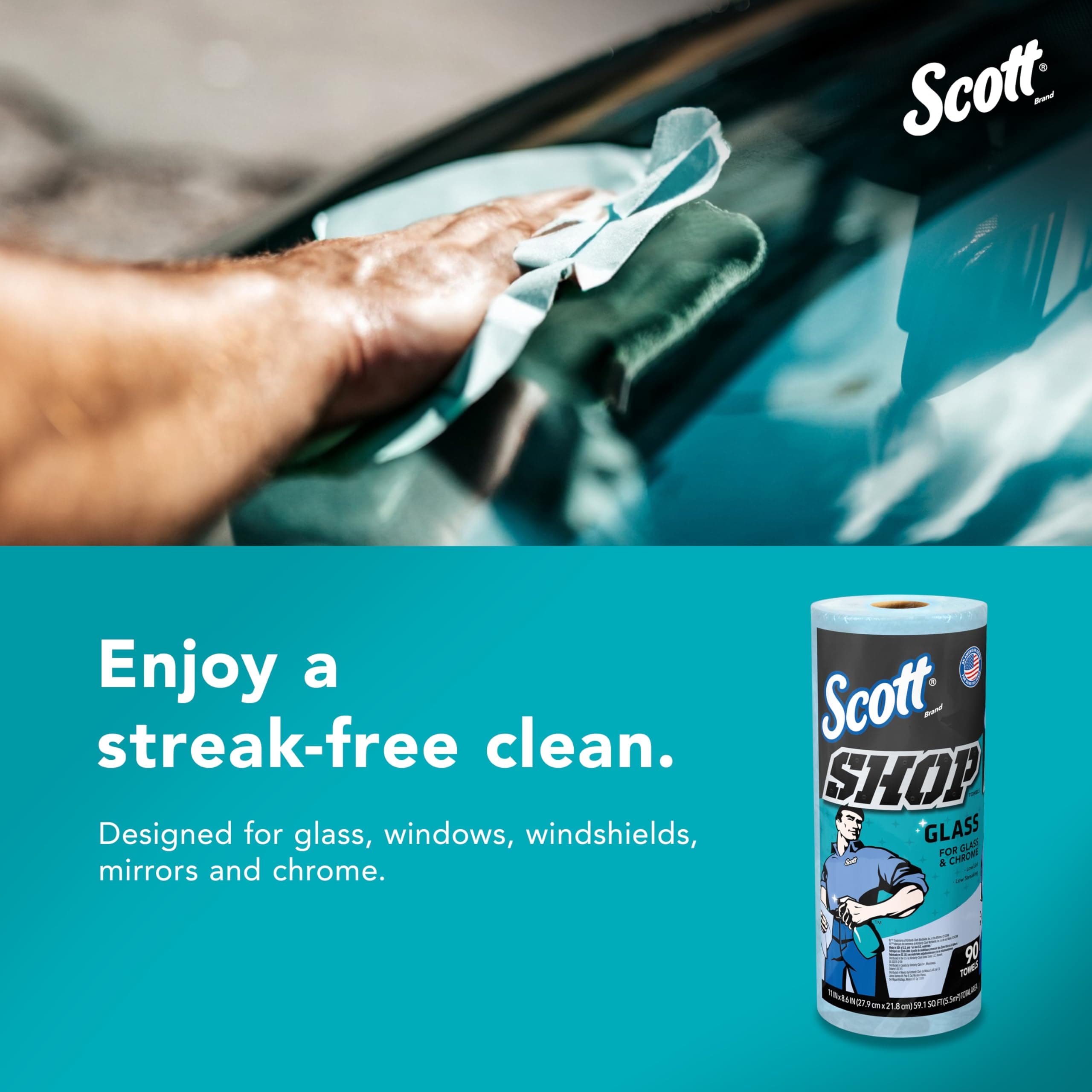 Scott Shop Towels Glass, 90 Towels/Roll, 12 Rolls/Case, view 4