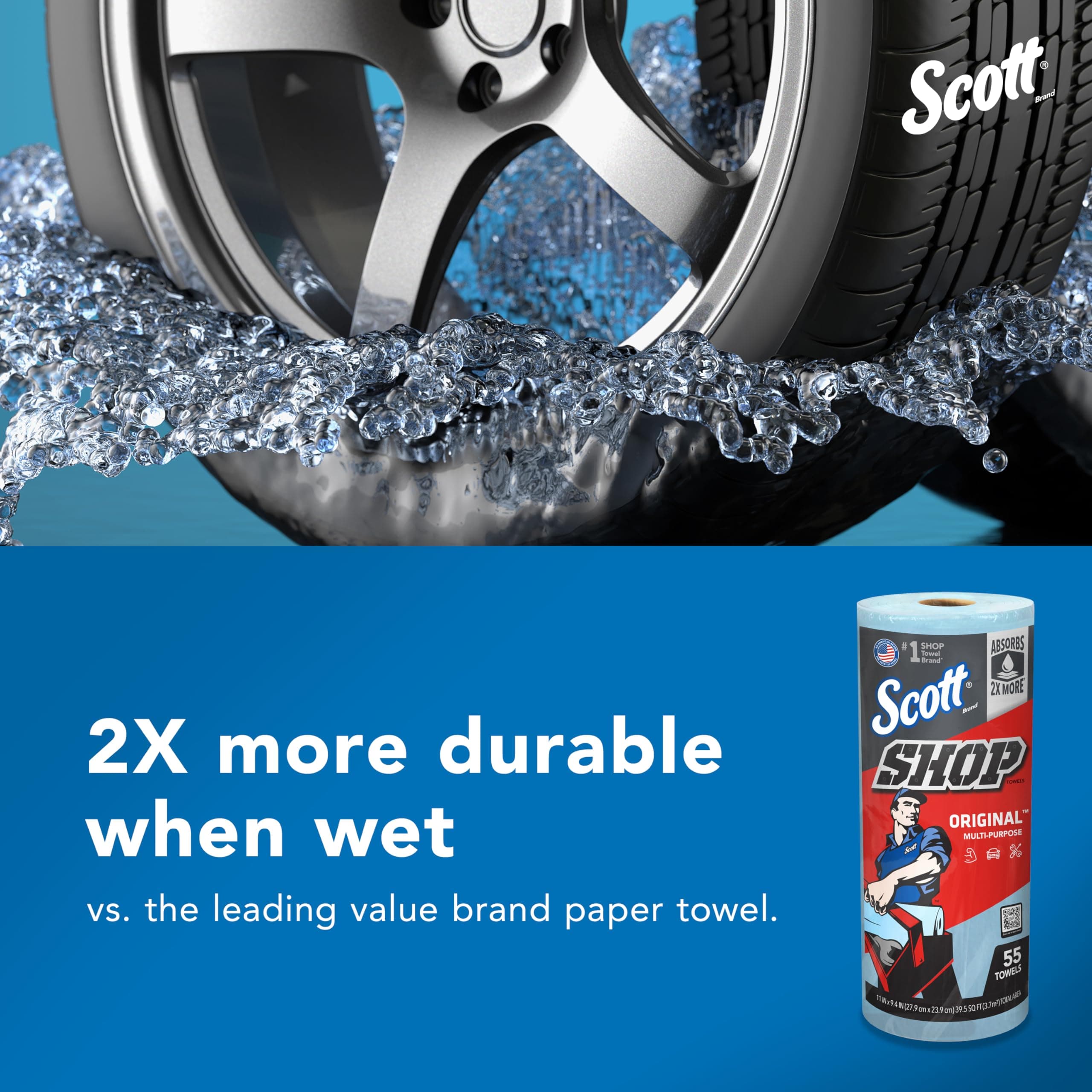 Scott Shop Towels Original, 55 Towels/Roll, 12 Rolls/Case, view 4