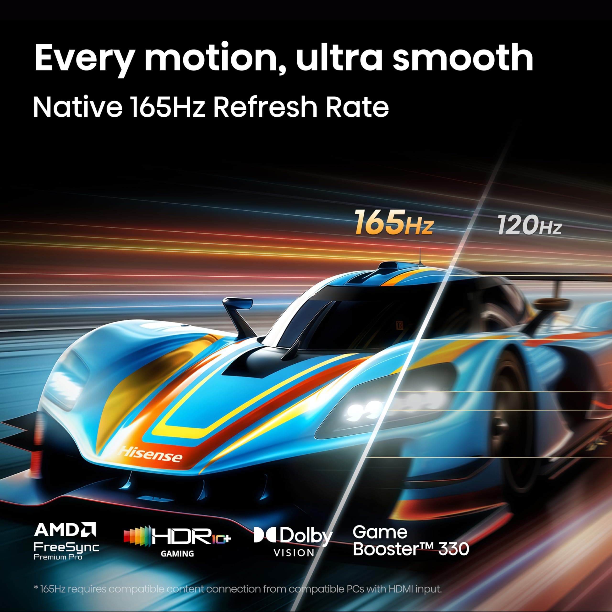 Hisense 65" U7 Mini-LED ULED 4K UHD Best Premium Gaming Smart Google TV (65U7SG, 2026 NEW) - Hi-QLED, Native 165Hz, VRR 330, HDR10+, Dolby Vision IQ · Atmos, IMAX Enhanced, Anti-Reflection, 2.1.2 Ch, view 6