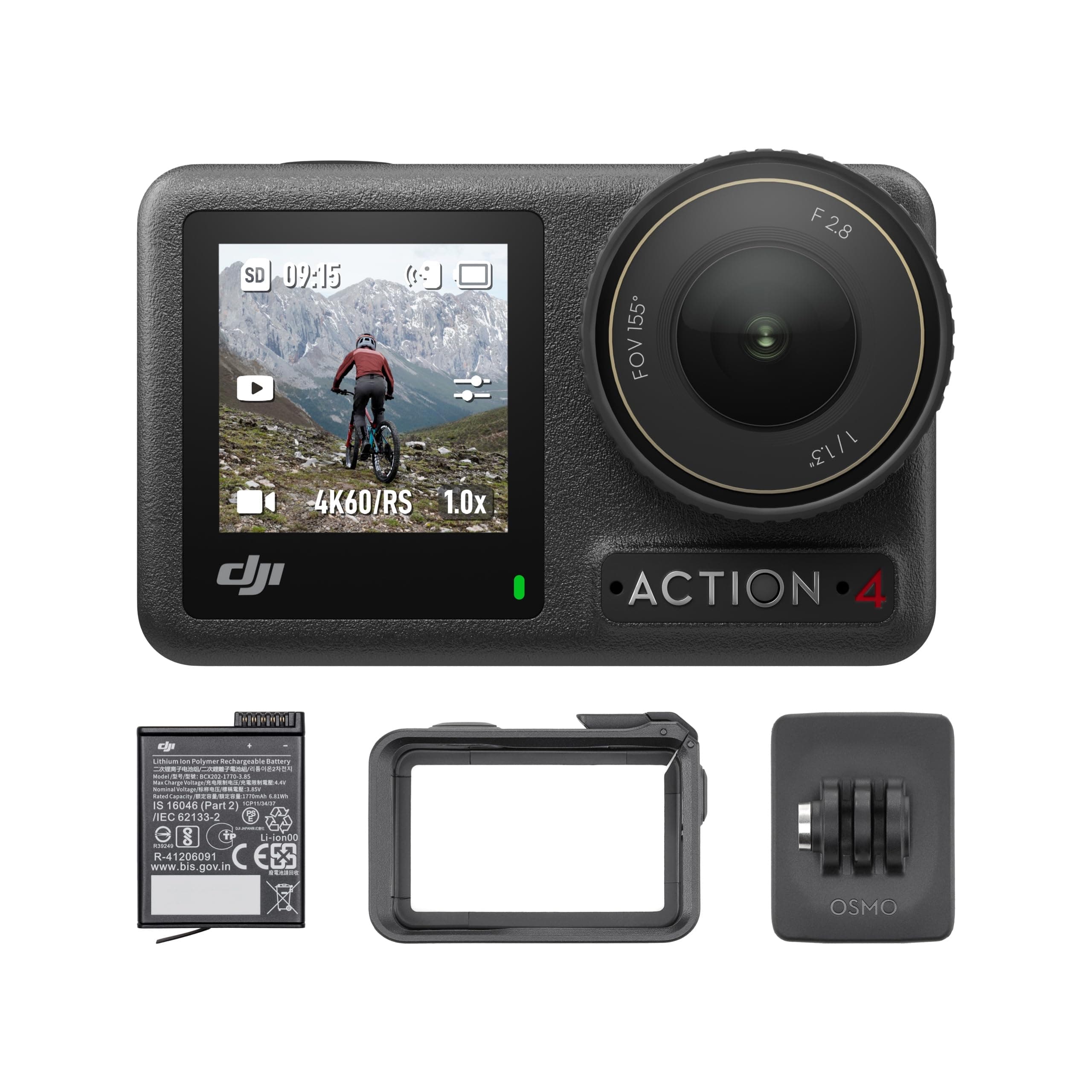 DJI Osmo Action 4 Standard Combo, Waterproof Action Camera Vlogging Camera, view 9