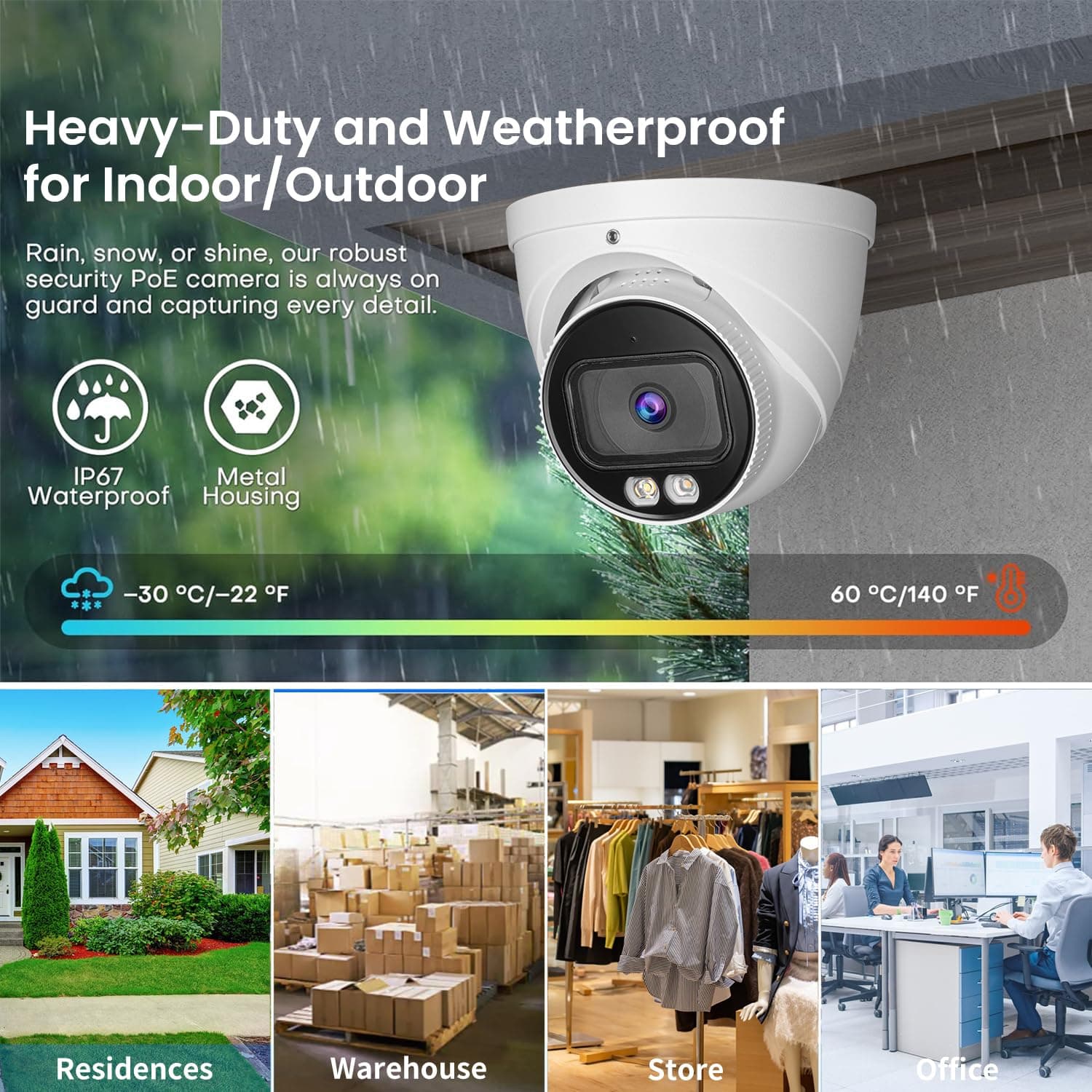 OHBET DahuaSecurity 5MP POE IP Turret Camera, view 4