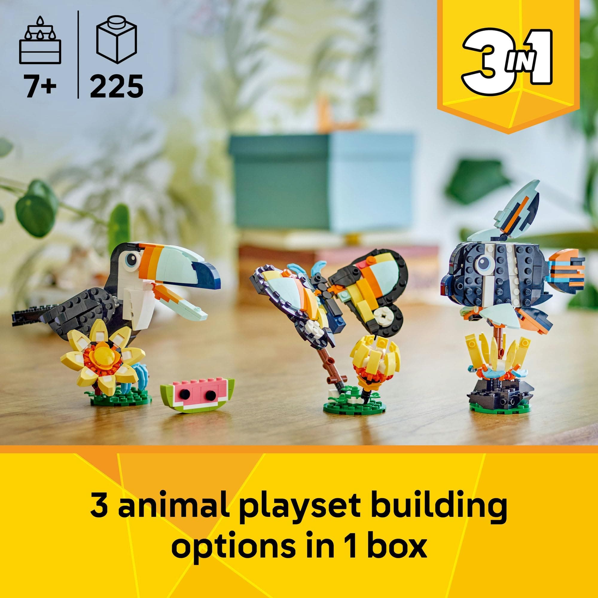 Lego Creator Wild Animals 31173 Tropical Toucan Toy Birthday Present Blocks Girls Boys Children 7 8 9 Years Old Elementary School Interior Stylish Figure Goods, view 7