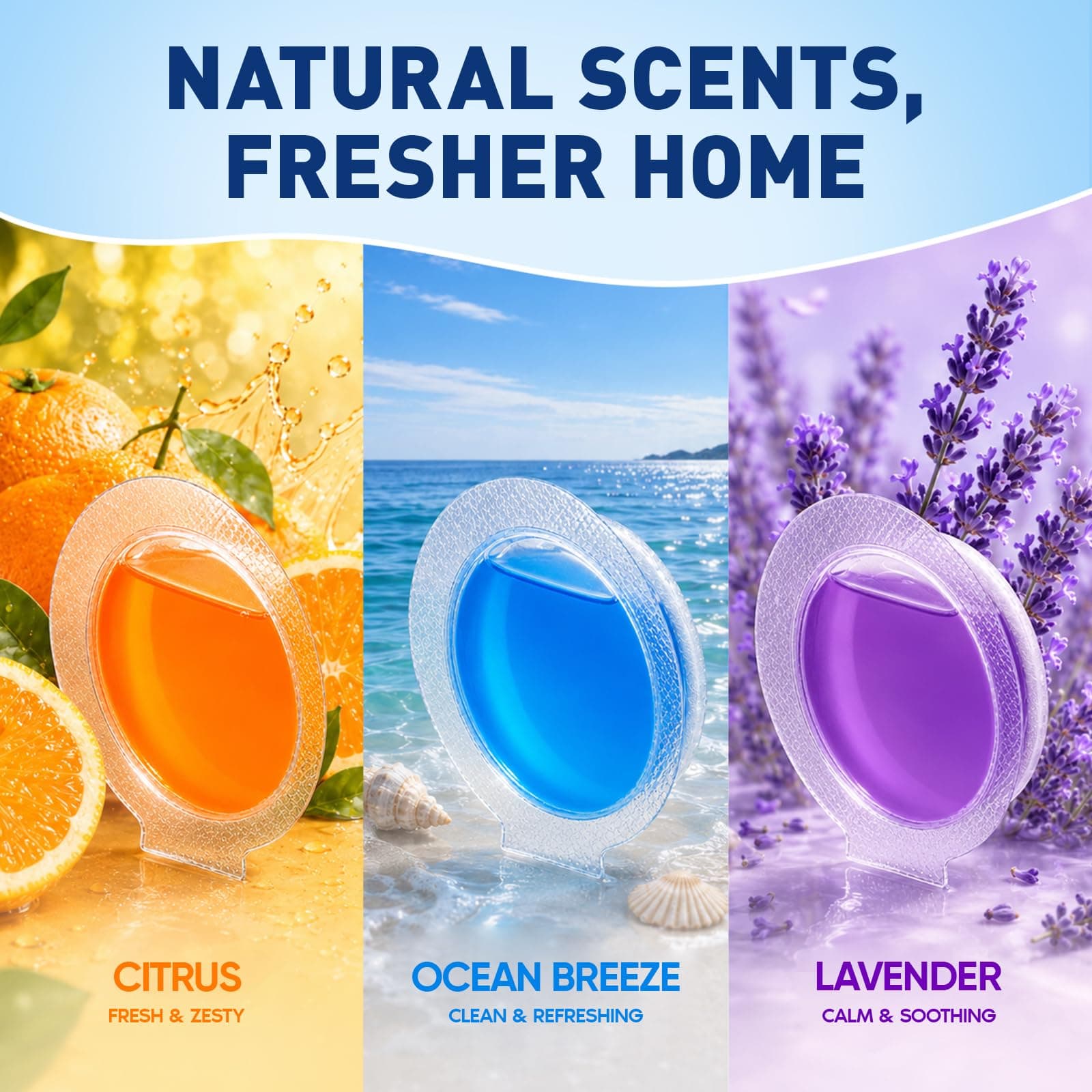 18 Pack Trash Can Deodorizer, Stick-On Air Freshener, 3 Fresh Scents, view 4